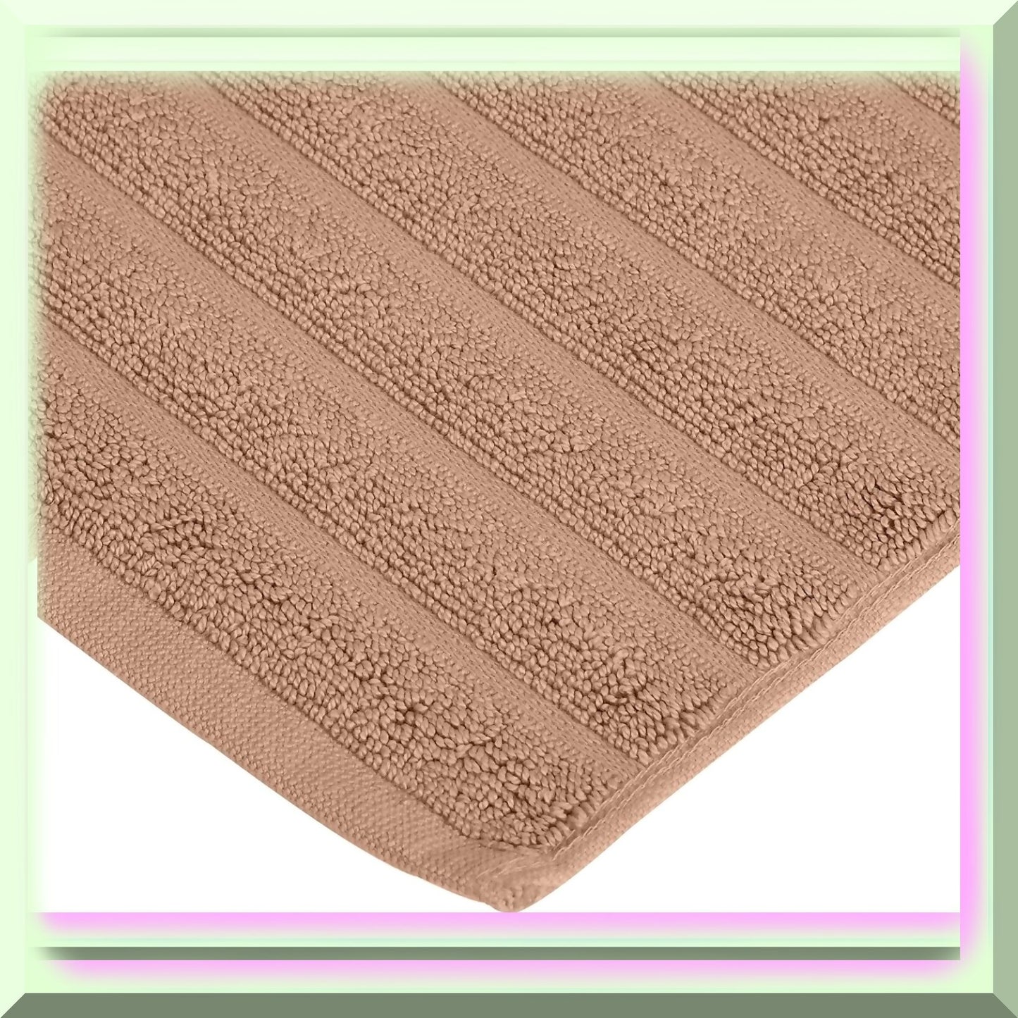 Bath Mats Set 2-Piece Combed Cotton Coffee