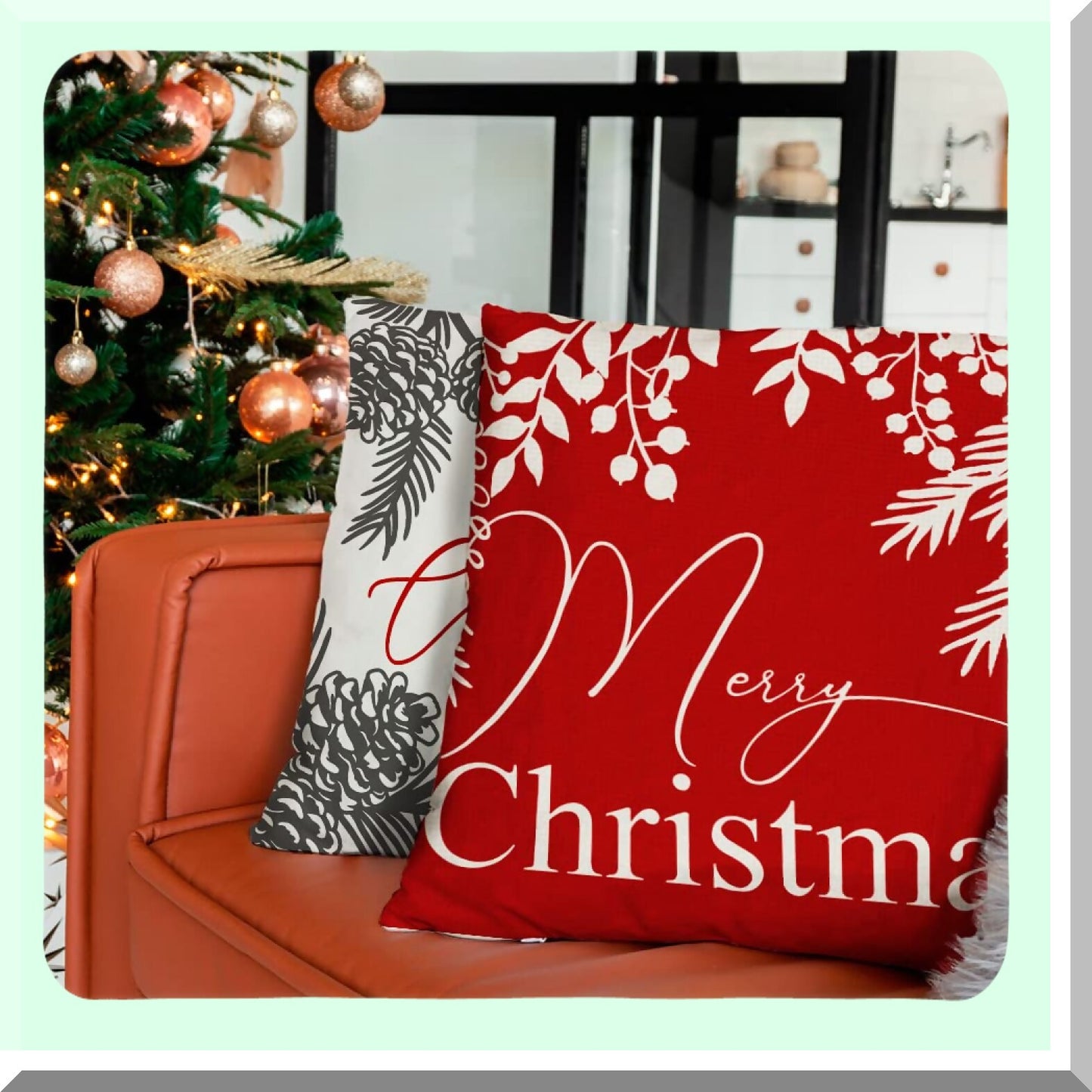 Winter Wonderland Pillow Covers Set of 4 - Let it Snow Joy Red Pillows 18x18 - Hello Winter Holiday Throw Pillows Farmhouse Decor for Couch