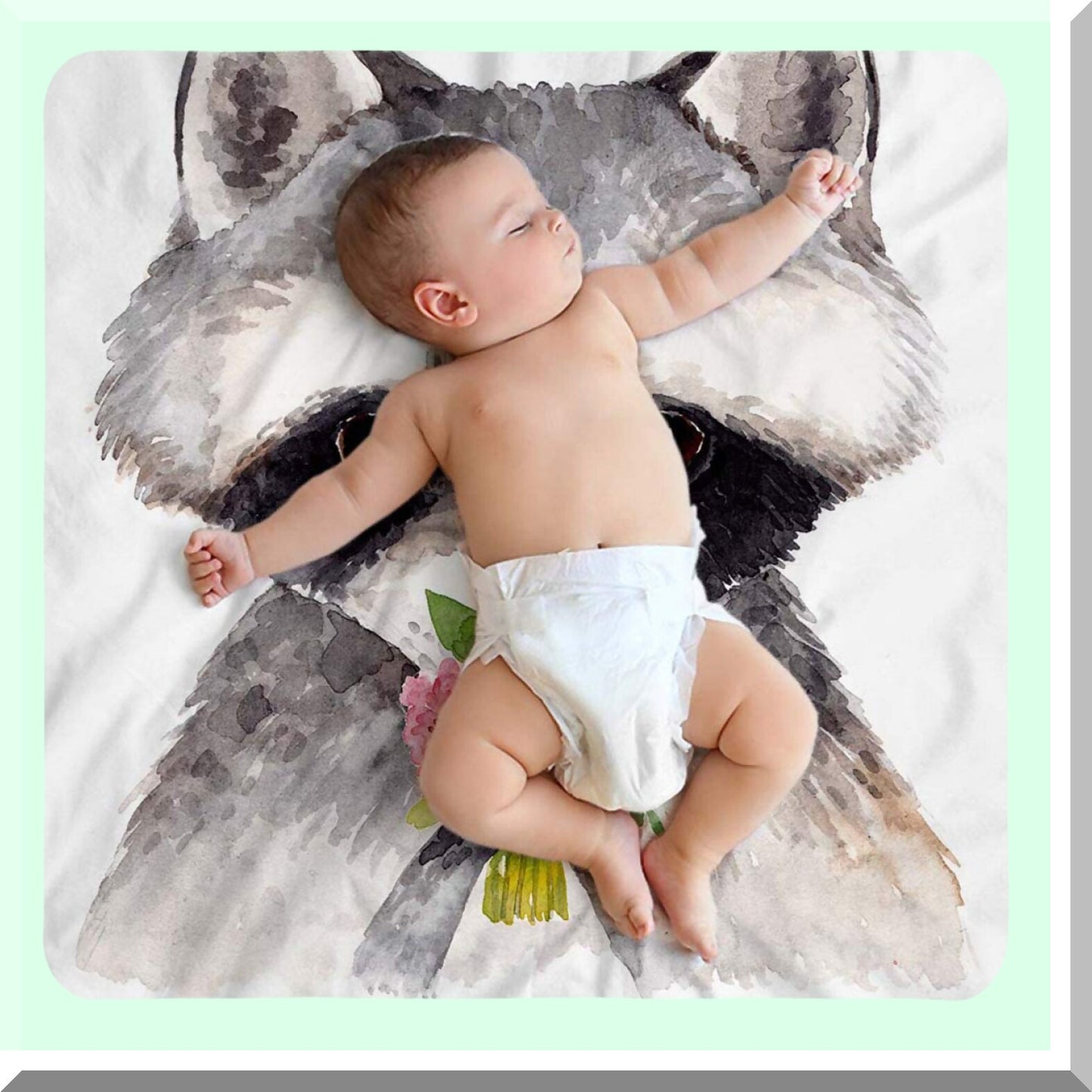 CozyCritter Watercolor Raccoon Baby Blanket - Soft, Warm, Decorative Flannel Plush Throw for Babies, Toddlers, Pets - 30x40 Inch