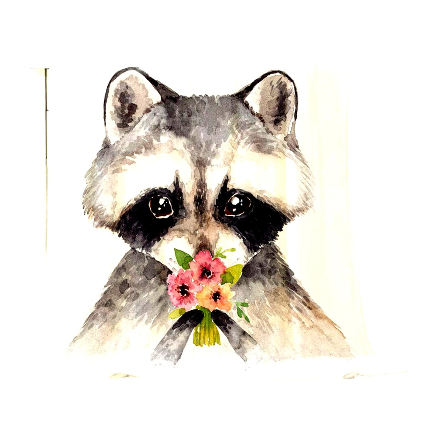 CozyCritter Watercolor Raccoon Baby Blanket - Soft, Warm, Decorative Flannel Plush Throw for Babies, Toddlers, Pets - 30x40 Inch