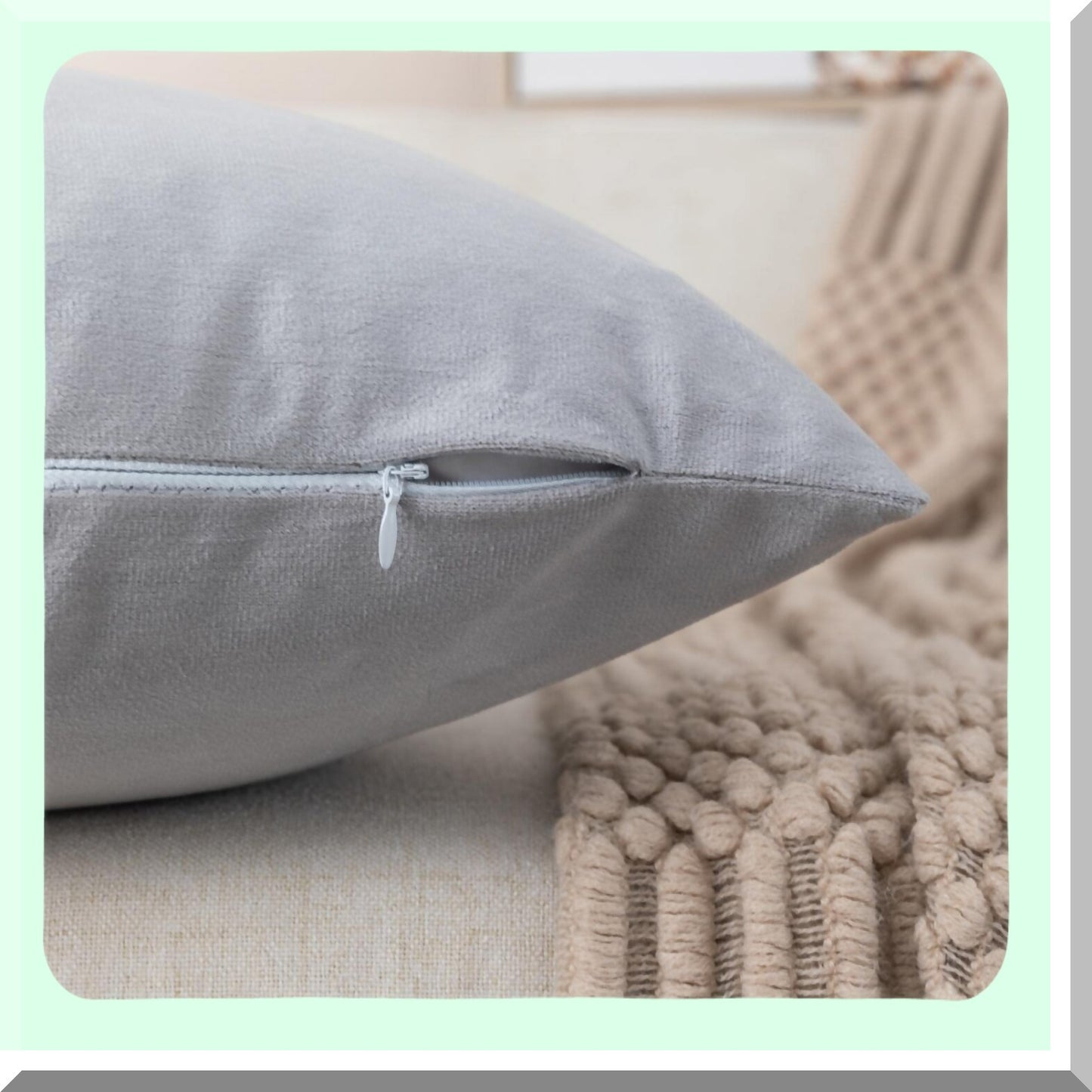 Luxury Velvet Patchwork Gold Leather Pillow Covers - Set of 2 Grey White 22 Inch Cushion Covers for Living Room, Bedroom, Sofa, Car Décor