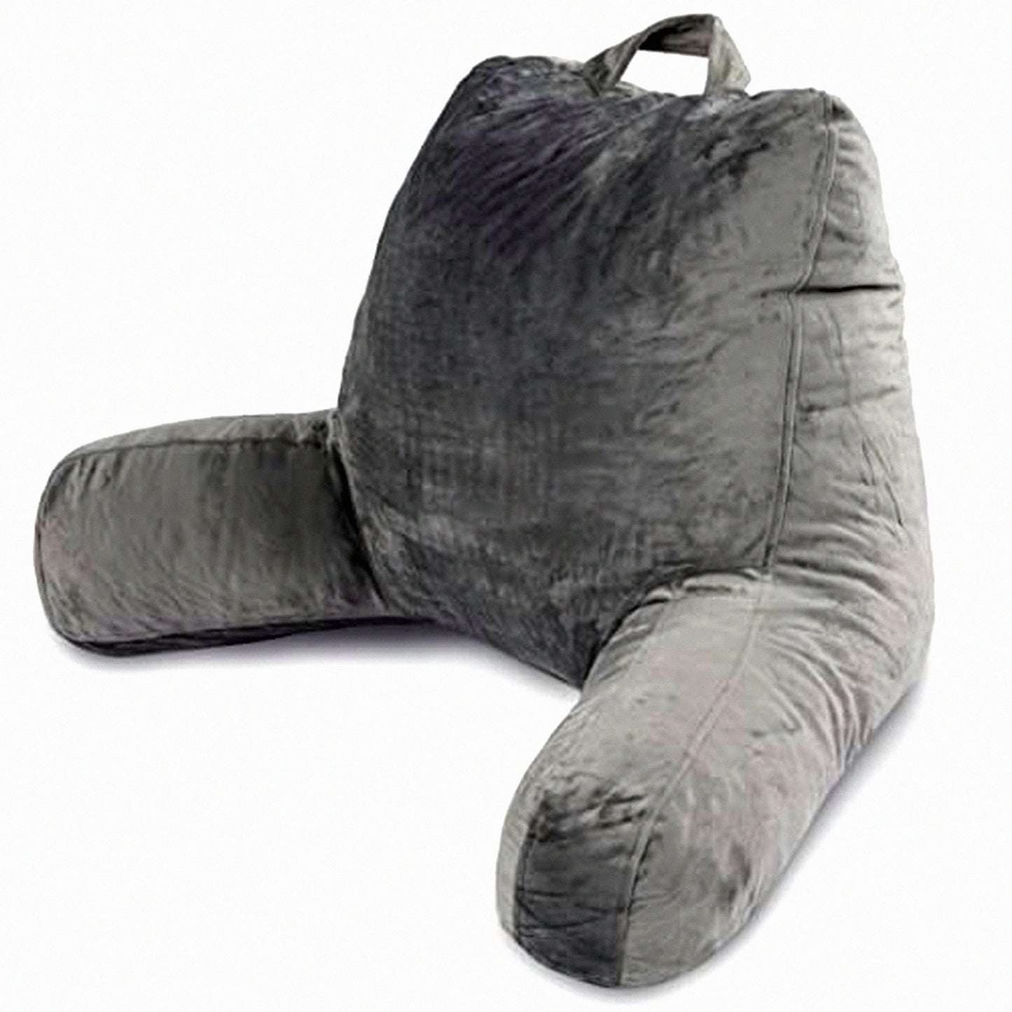 MemoryFoam ComfortRest - Large Adult Backrest with Arms for Sitting Up in Bed. Washable Cover Reading Pillow for Back Support and Comfort.