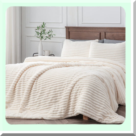 WinterWonder Plush Twin Comforter Set with Pillowcase