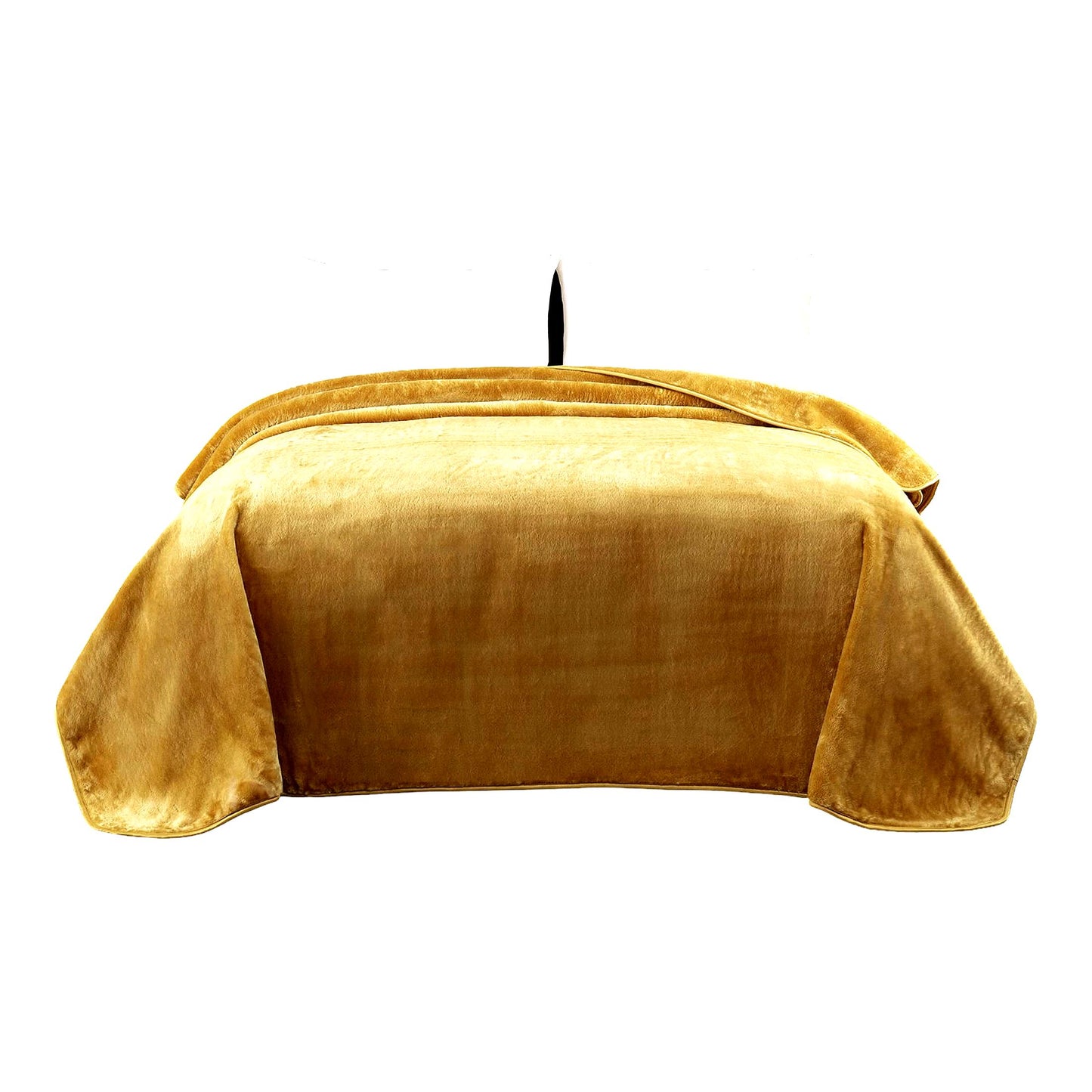 Golden Luxe Heavyweight Mink Blanket - 750GSM, Silky Soft, Plush Raschel, 85" x 95"