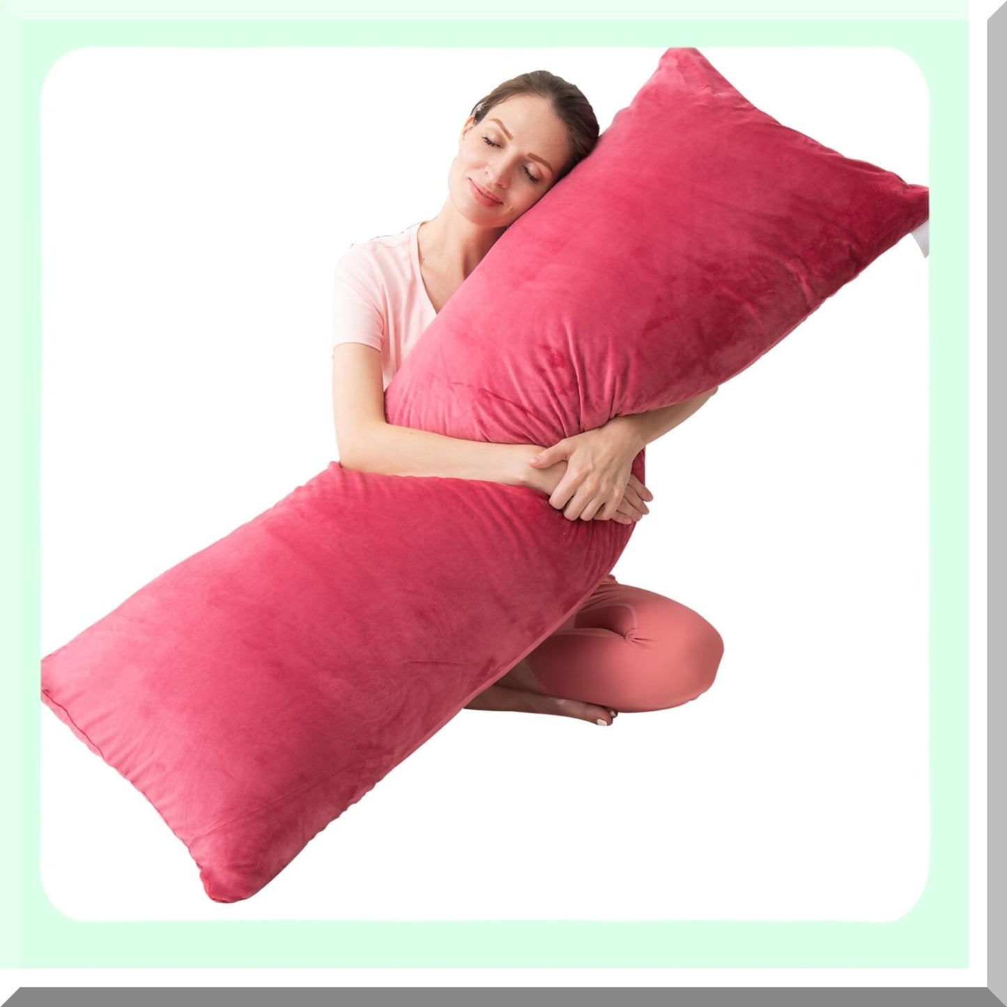 VelvetDream Body Pillow - Extra Long Firm Support for Side Sleepers - 20x54 Inches Red - Ultimate Comfort for Adults - Bed Pillow for Better Sleep