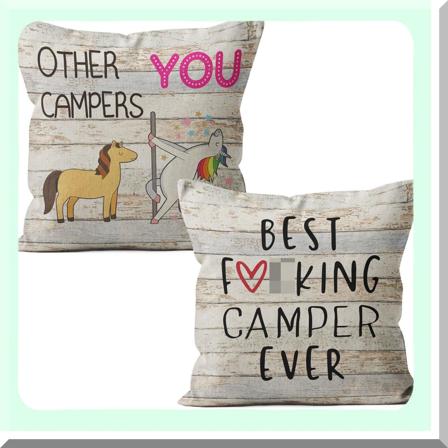 Ultimate Camper Vibes Pillowcase Set - Funny RV Gifts for Campers - Cozy Sofa Tent Bed Decor - 18x18 Inch Cushion Covers - Camper Lover Must-Have - Set of 2