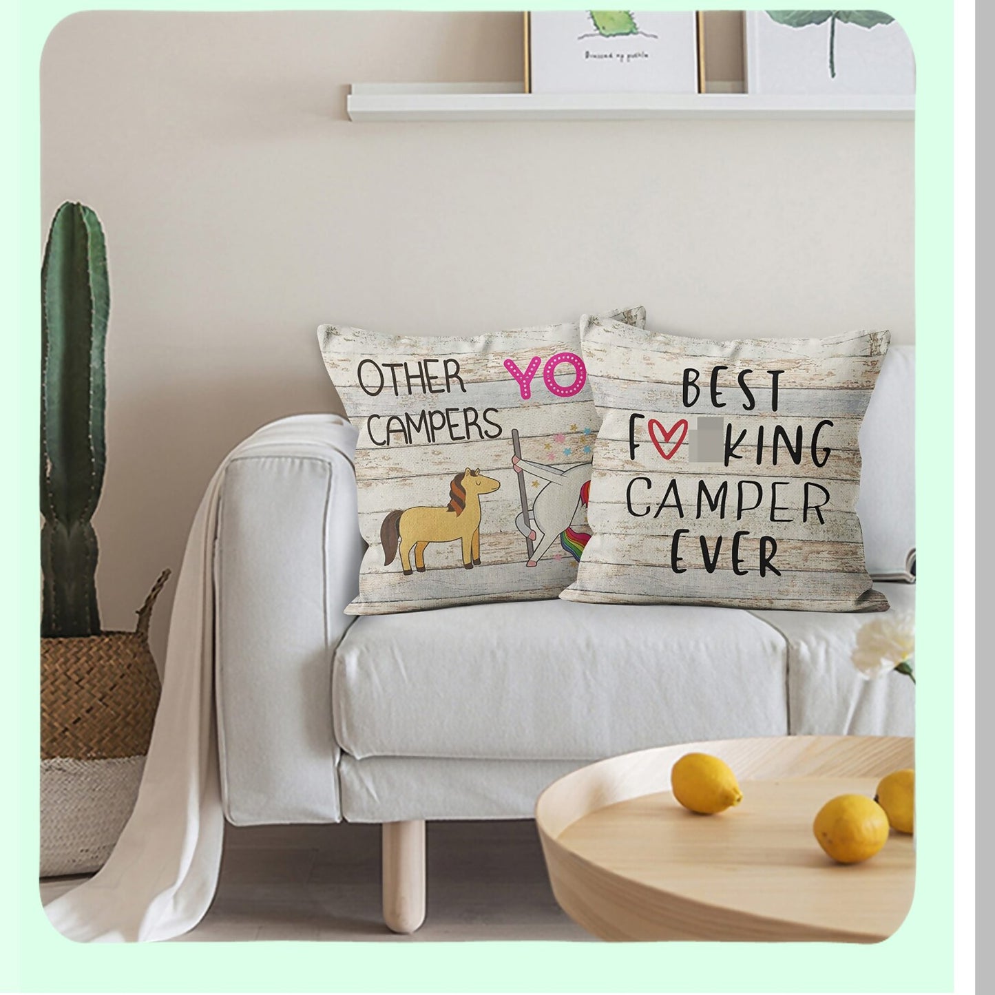 Ultimate Camper Vibes Pillowcase Set - Funny RV Gifts for Campers - Cozy Sofa Tent Bed Decor - 18x18 Inch Cushion Covers - Camper Lover Must-Have - Set of 2