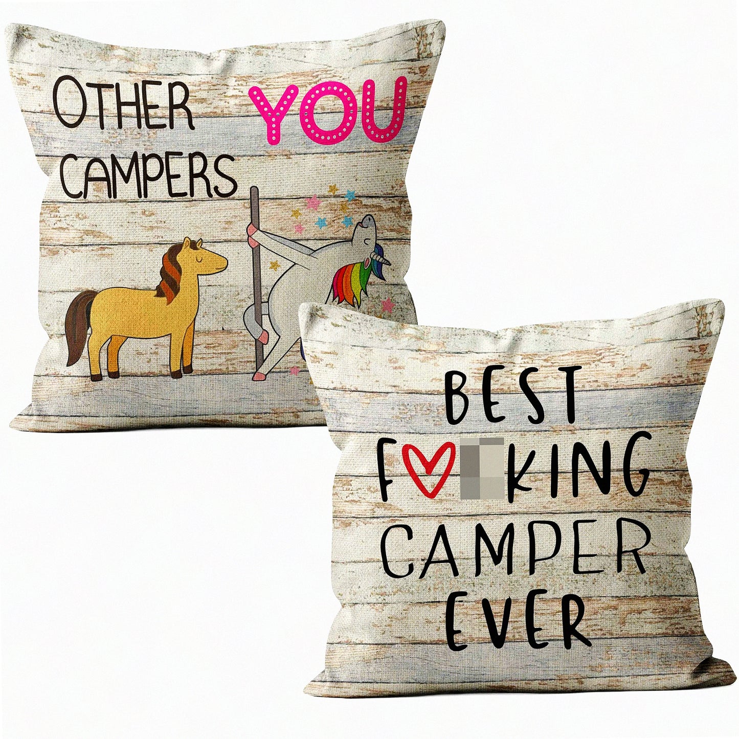 Ultimate Camper Vibes Pillowcase Set - Funny RV Gifts for Campers - Cozy Sofa Tent Bed Decor - 18x18 Inch Cushion Covers - Camper Lover Must-Have - Set of 2