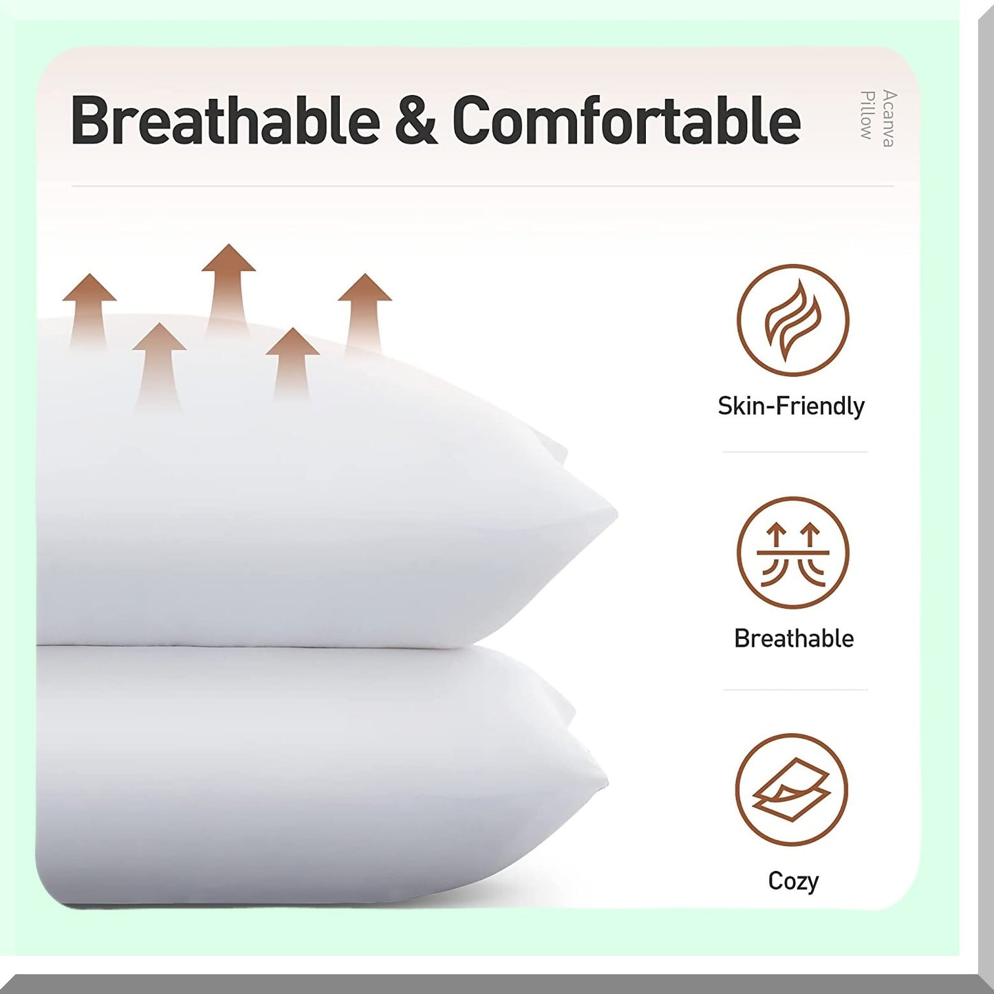 Luxury SleepEase Pillows - 2 Pack Soft Inserts for Stomach & Back Sleepers. Hotel Collection Comfort for a Restful Night's Sleep. Breathable & Plush.