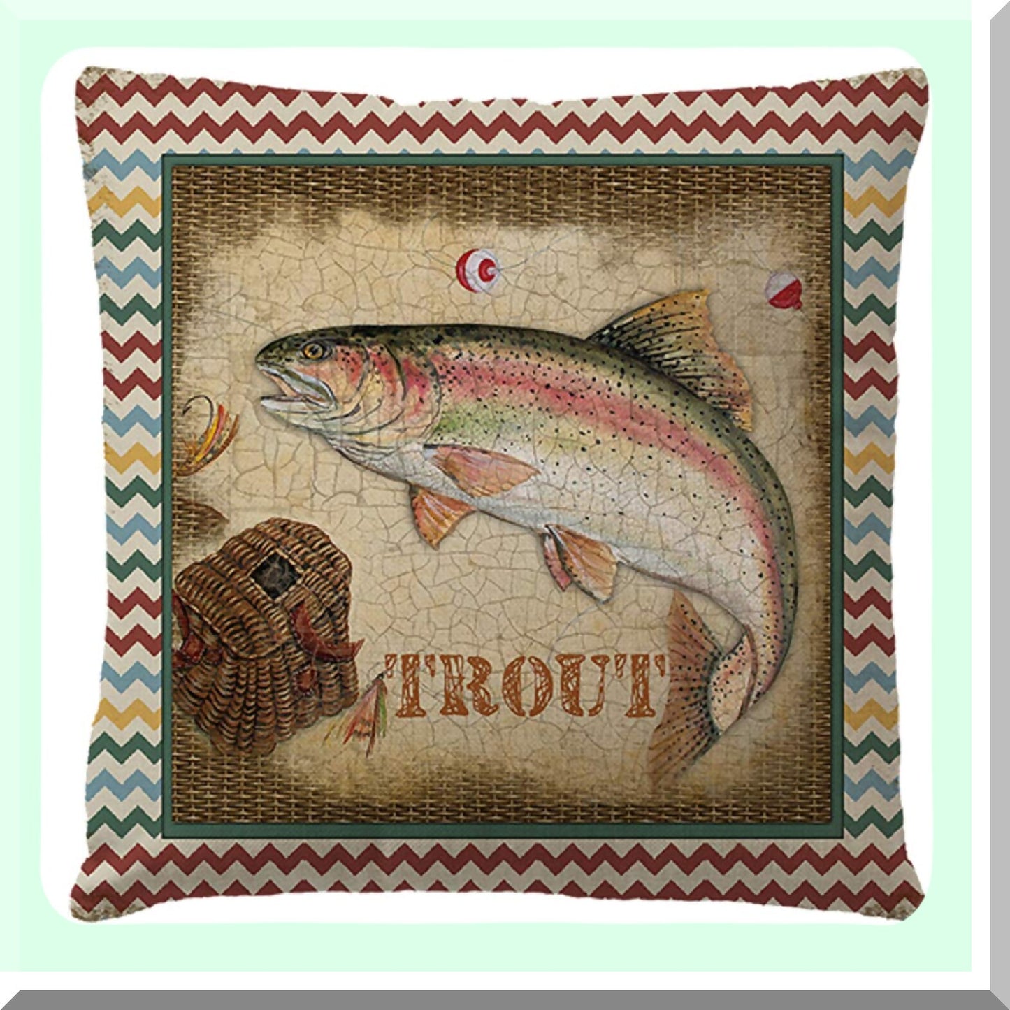 Ocean Breeze Pillow Covers - Set of 4 Colorful Nautical Stripe Fish Pattern Cushion Covers for Beach Home Decor. Perfect for Patio Sofa or Couch!