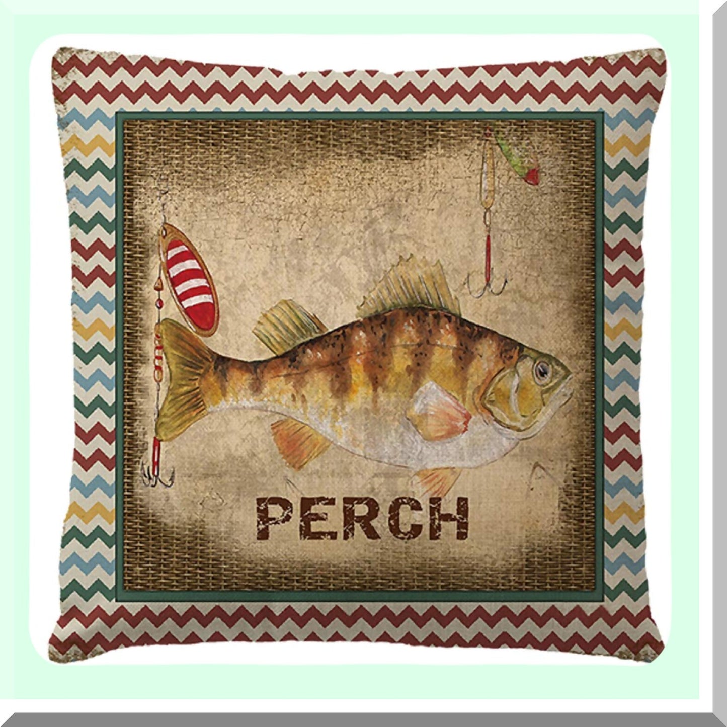 Ocean Breeze Pillow Covers - Set of 4 Colorful Nautical Stripe Fish Pattern Cushion Covers for Beach Home Decor. Perfect for Patio Sofa or Couch!