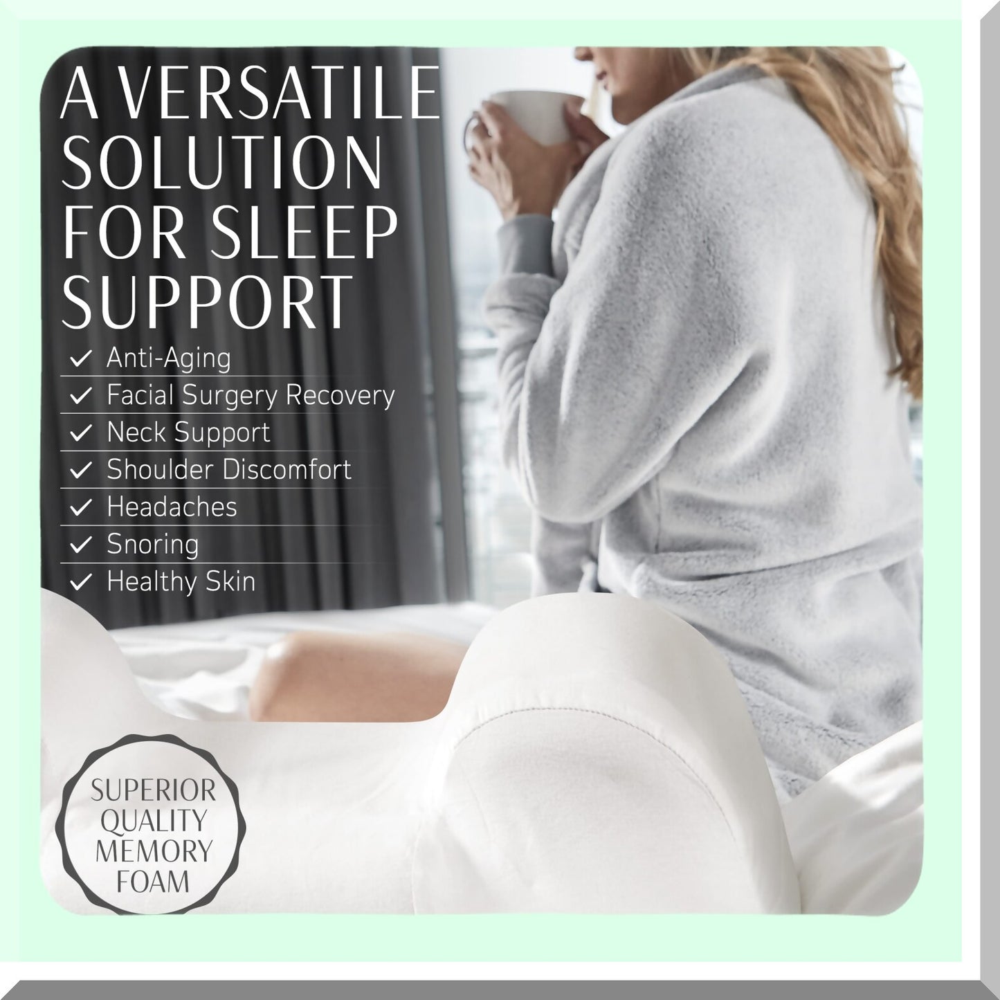 CoolSleep Memory Foam Cervical Support Pillow - Ergonomic Contoured Neck Pillow for Side, Stomach, Back Sleepers - Cooling Technology for Better Sleep