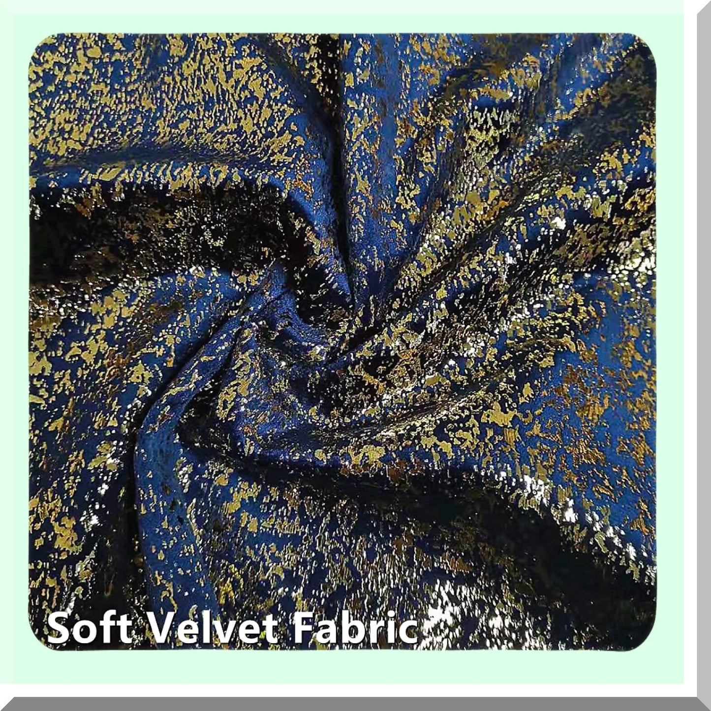 Sparkle Gold Velvet Lumbar Pillow Cover - Navy Blue - Hidden Zipper Closure - Decorative Accent Cushion Case for Couch - Soft Throw Pillow - 12x20 - F Print