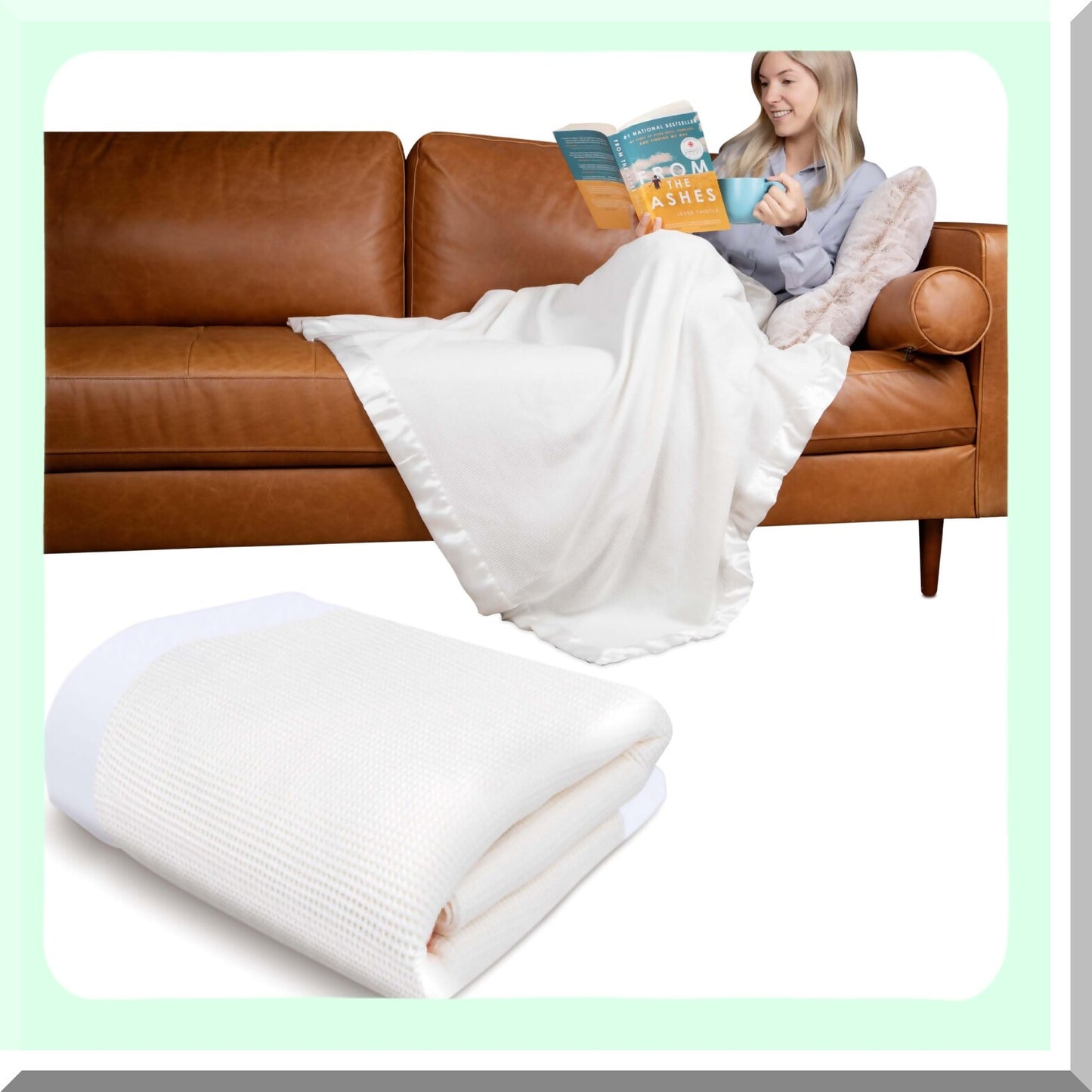 CozyTrim Luxe White Throw Blanket - 50x60