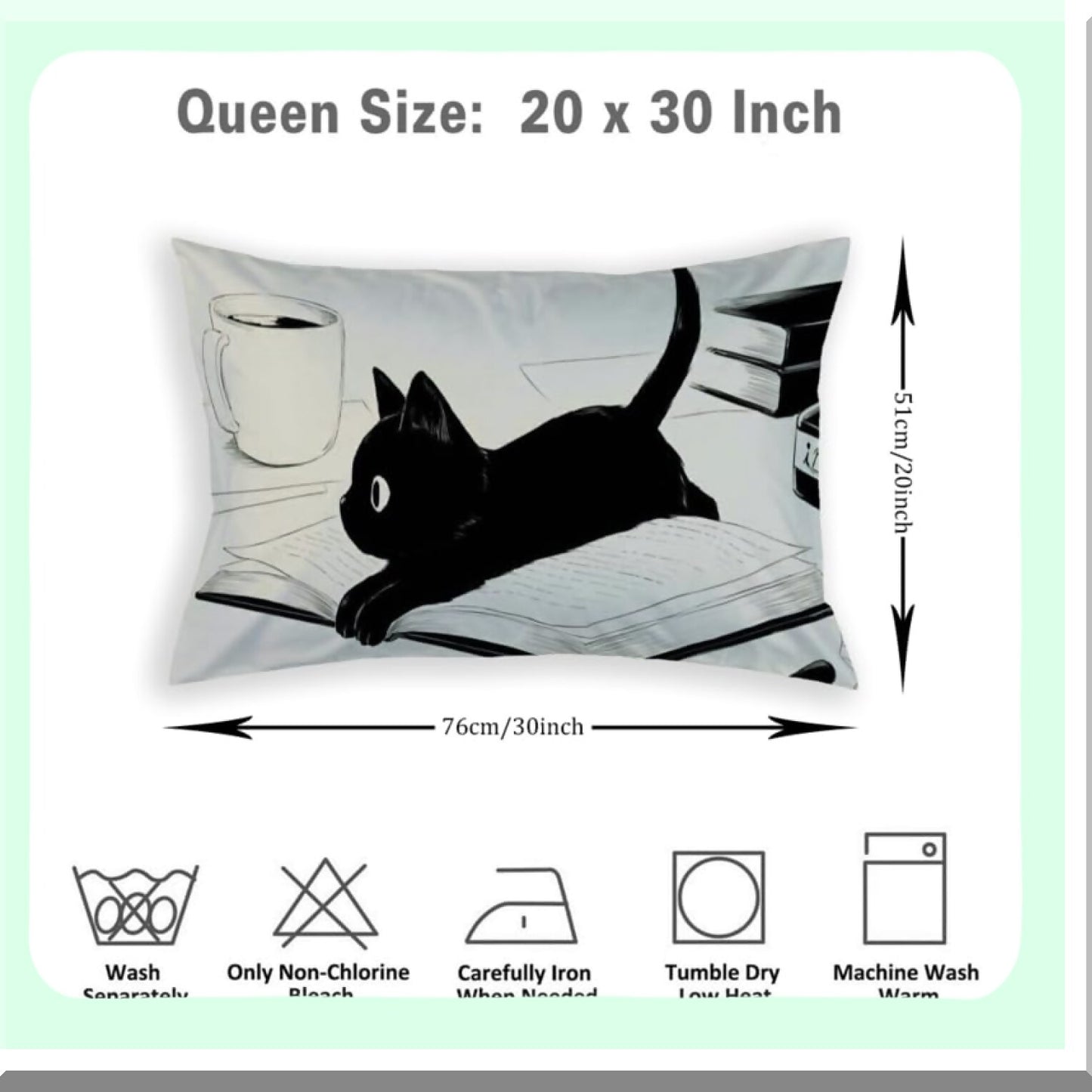 Anime Cat Pillowcase - Standard Throw Pillow Cover 20"x30" Inch - Cute Sofa Bedclothes Home Decoration - Top Anime Keywords