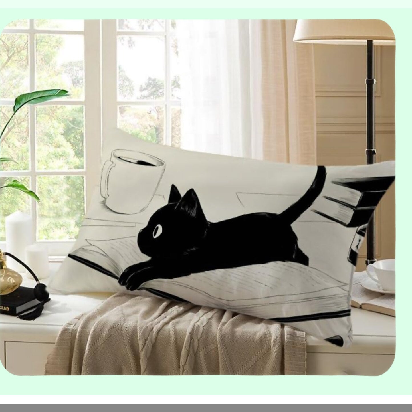 Anime Cat Pillowcase - Standard Throw Pillow Cover 20"x30" Inch - Cute Sofa Bedclothes Home Decoration - Top Anime Keywords