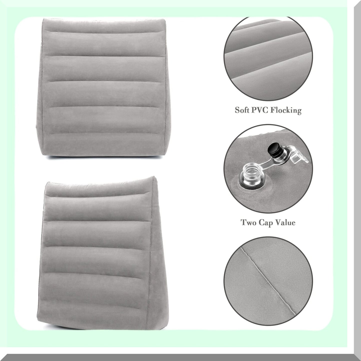 TravelEase Inflatable Wedge Pillow - Portable Sleep & Sit Pillow Set | Blow Up Knee Pillow for Travel | Adjustable Bed Wedge for Comfort & Support