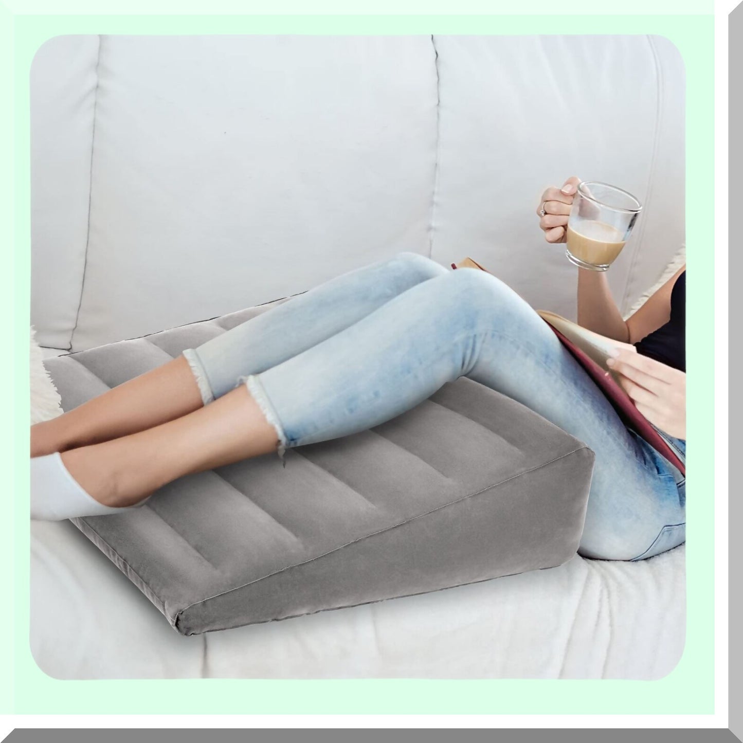 TravelEase Inflatable Wedge Pillow - Portable Sleep & Sit Pillow Set | Blow Up Knee Pillow for Travel | Adjustable Bed Wedge for Comfort & Support