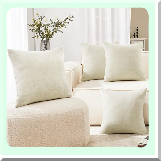 Luxe Linen 22x22 Pillow Cover Set for Couch and Bed