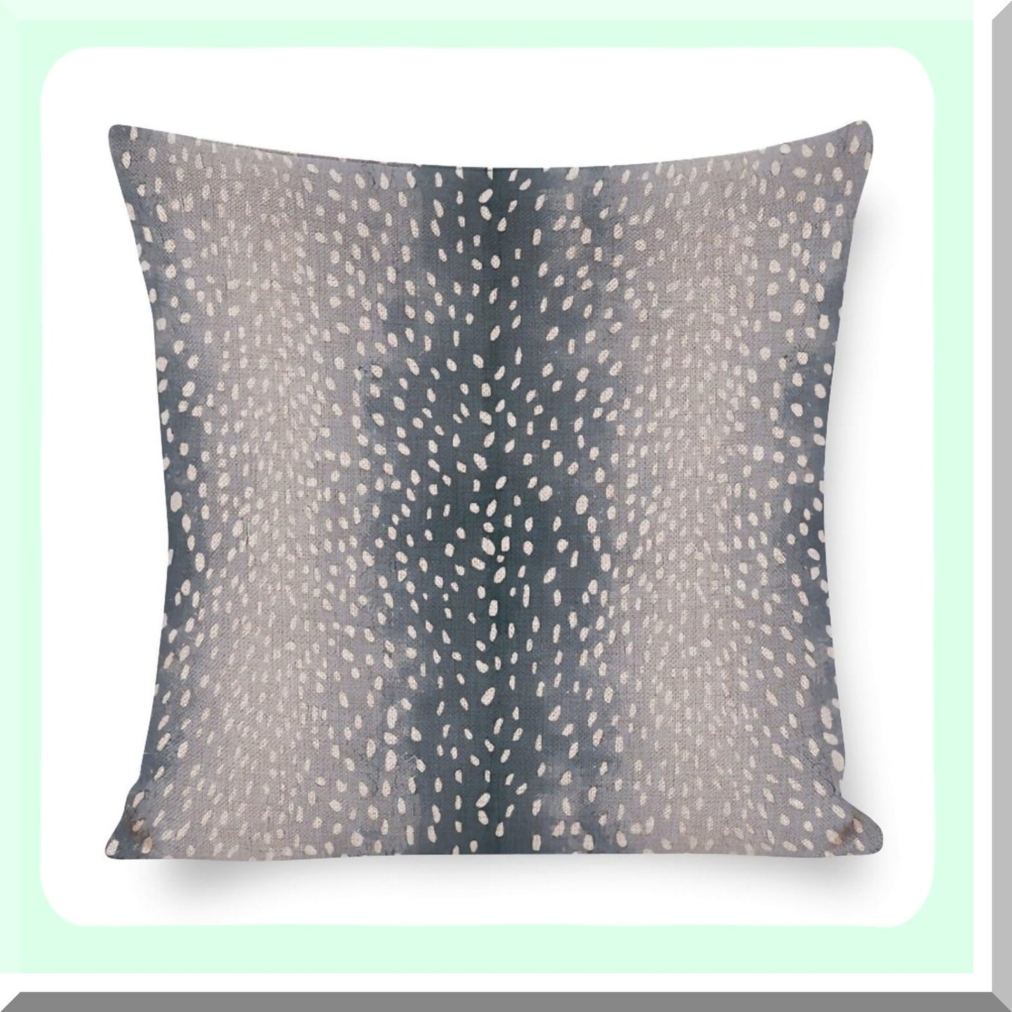 Blue Fawn Antelope Linen Pillow Covers - Modern Square Animal Print Cushion Case for Couch Bed Home Sofa Decorative 20"x20"