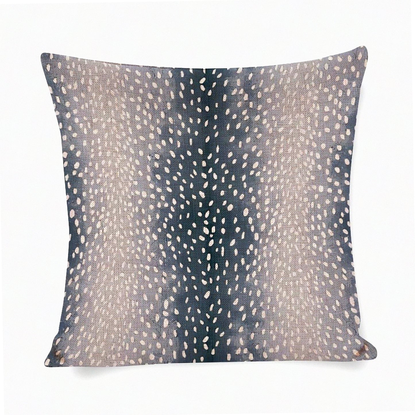Blue Fawn Antelope Linen Pillow Covers - Modern Square Animal Print Cushion Case for Couch Bed Home Sofa Decorative 20"x20"