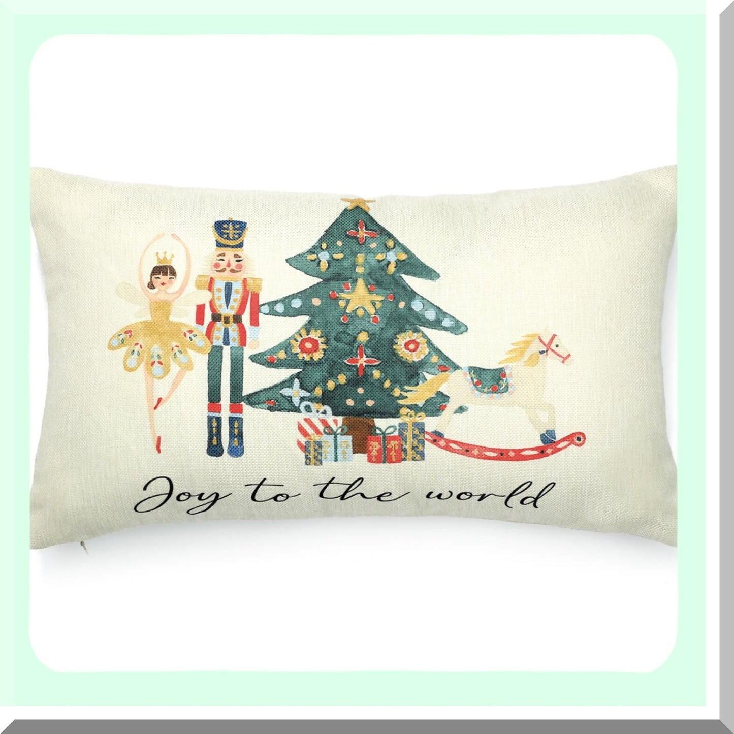 Winter Wonderland Lumbar Pillow Covers - Festive Nutcracker Decorations - Colorful Throw Pillow Cases for Home Decor - 12x20 Inch Cozy Cushion Cover