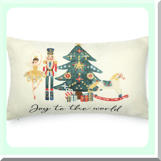 Winter Wonderland Lumbar Pillow Cover Compatible with Nutcracker Decor