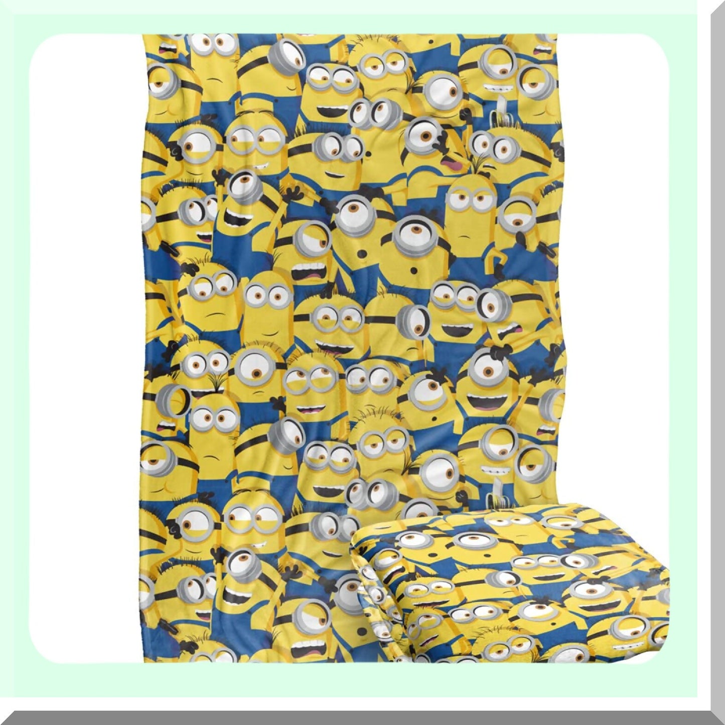 Minion Mania Silky Soft Throw Blanket - 36"x58" Super Cozy Minion Group Design"