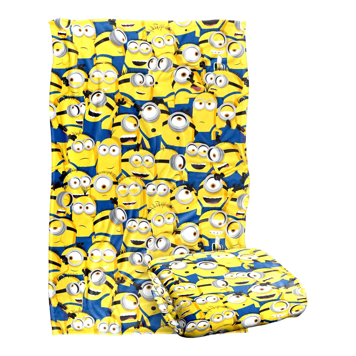 Minion Mania Silky Soft Throw Blanket - 36"x58" Super Cozy Minion Group Design"