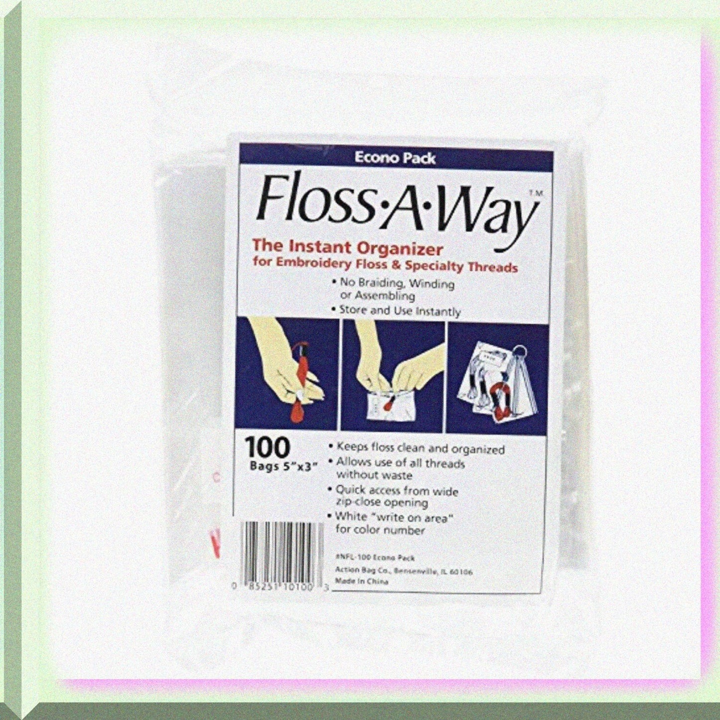Bag Floss Organizer 3x5 Inch 100 Pack 2-Pack