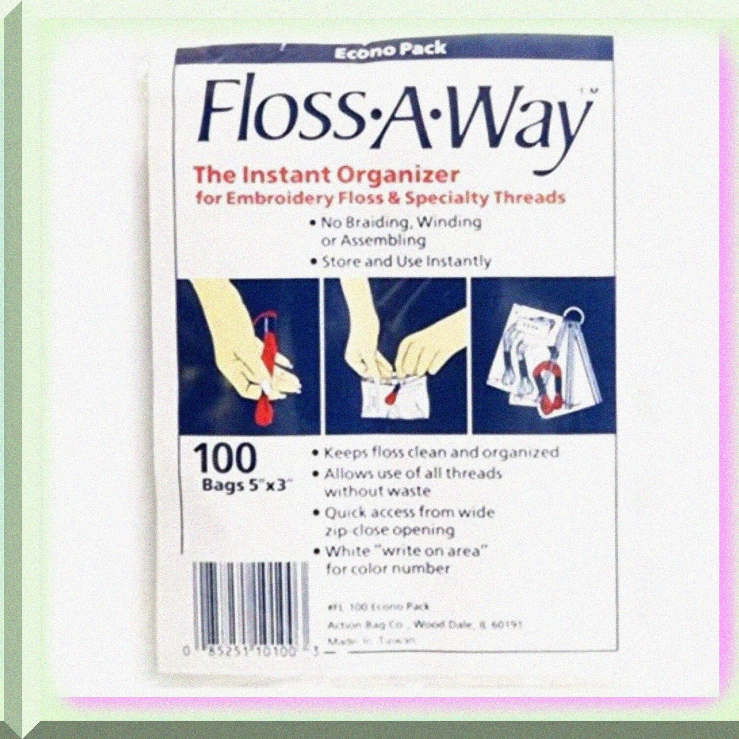 Bag Floss Organizer 3x5 Inch 100 Pack 2-Pack