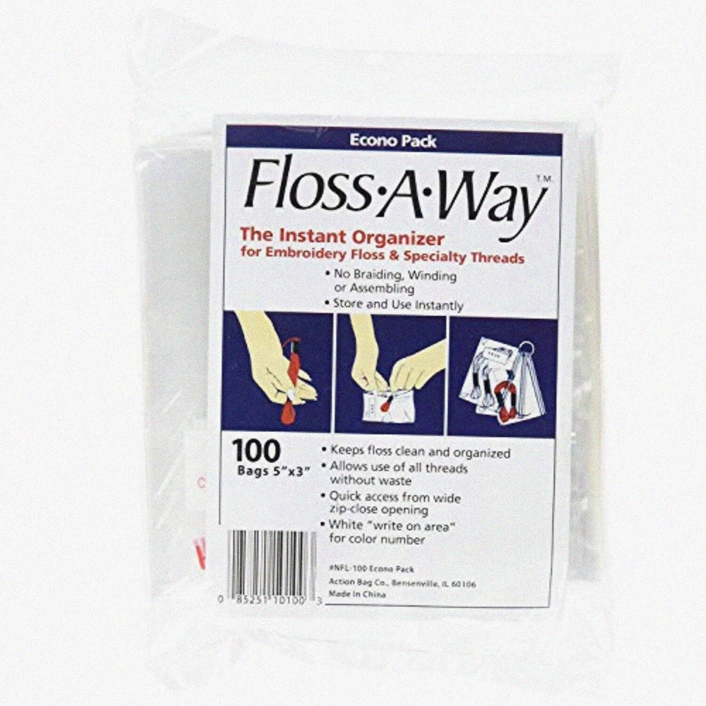 Bag Floss Organizer 3x5 Inch 100 Pack 2-Pack