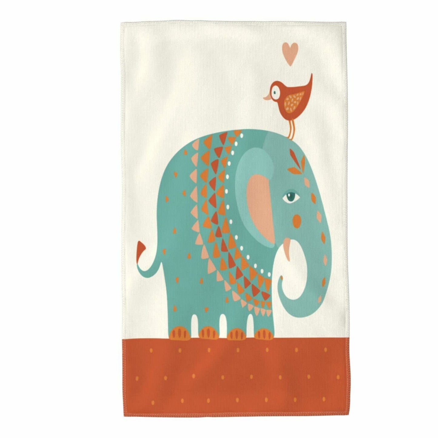 Long Hand Towels African Elephant Bird 27.5x15.7in