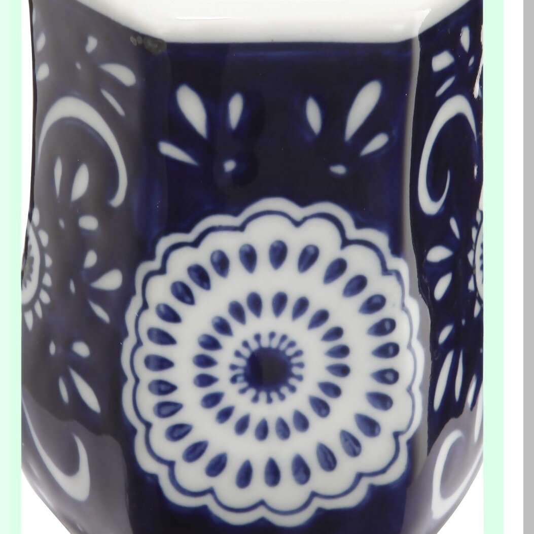 4-Piece Blue and White Ceramic Bathroom Set