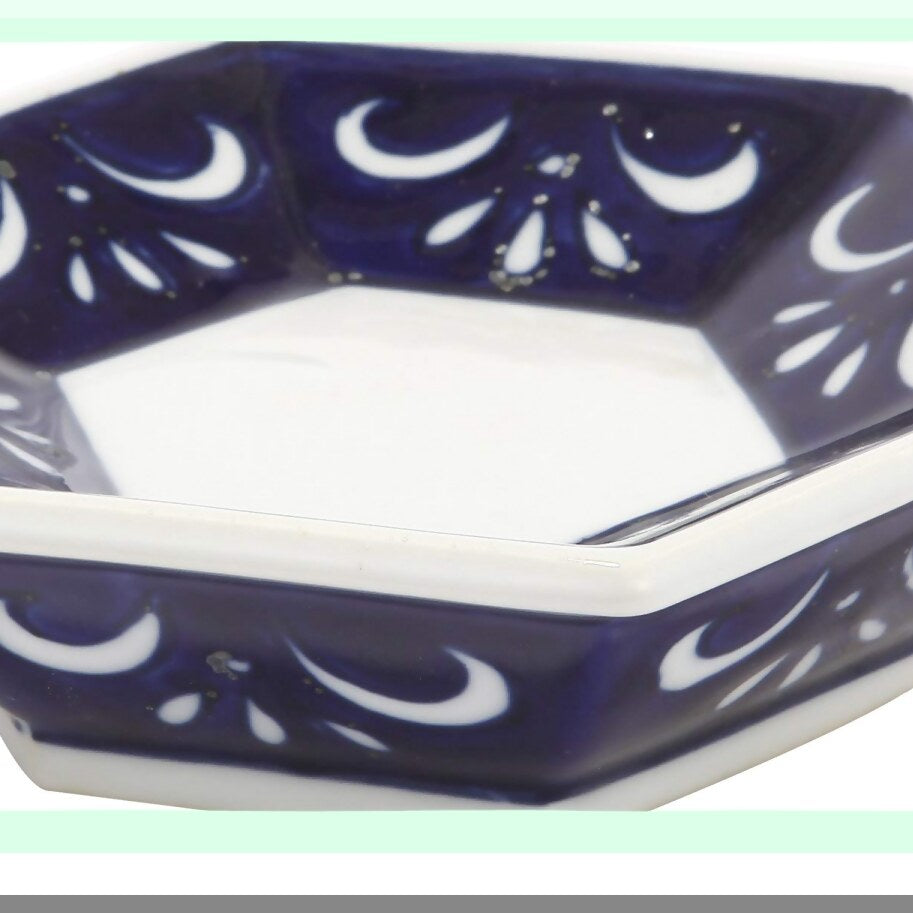 4-Piece Blue and White Ceramic Bathroom Set