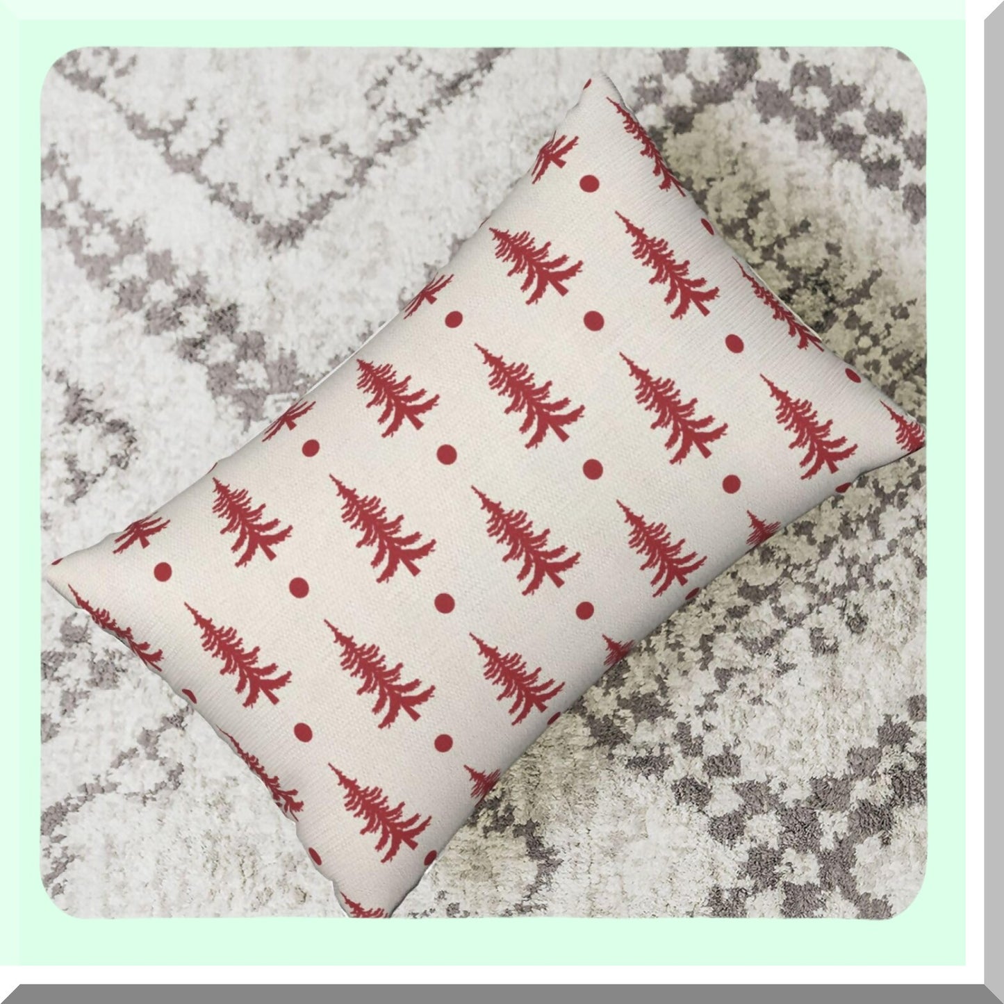 Winter Wonderland Pillow Covers - Set of 2, Xmas Tree Geometric Red Throw Pillows - Farmhouse Holiday Decorations for Couch Home - 12x20 Outdoor Cushion Covers