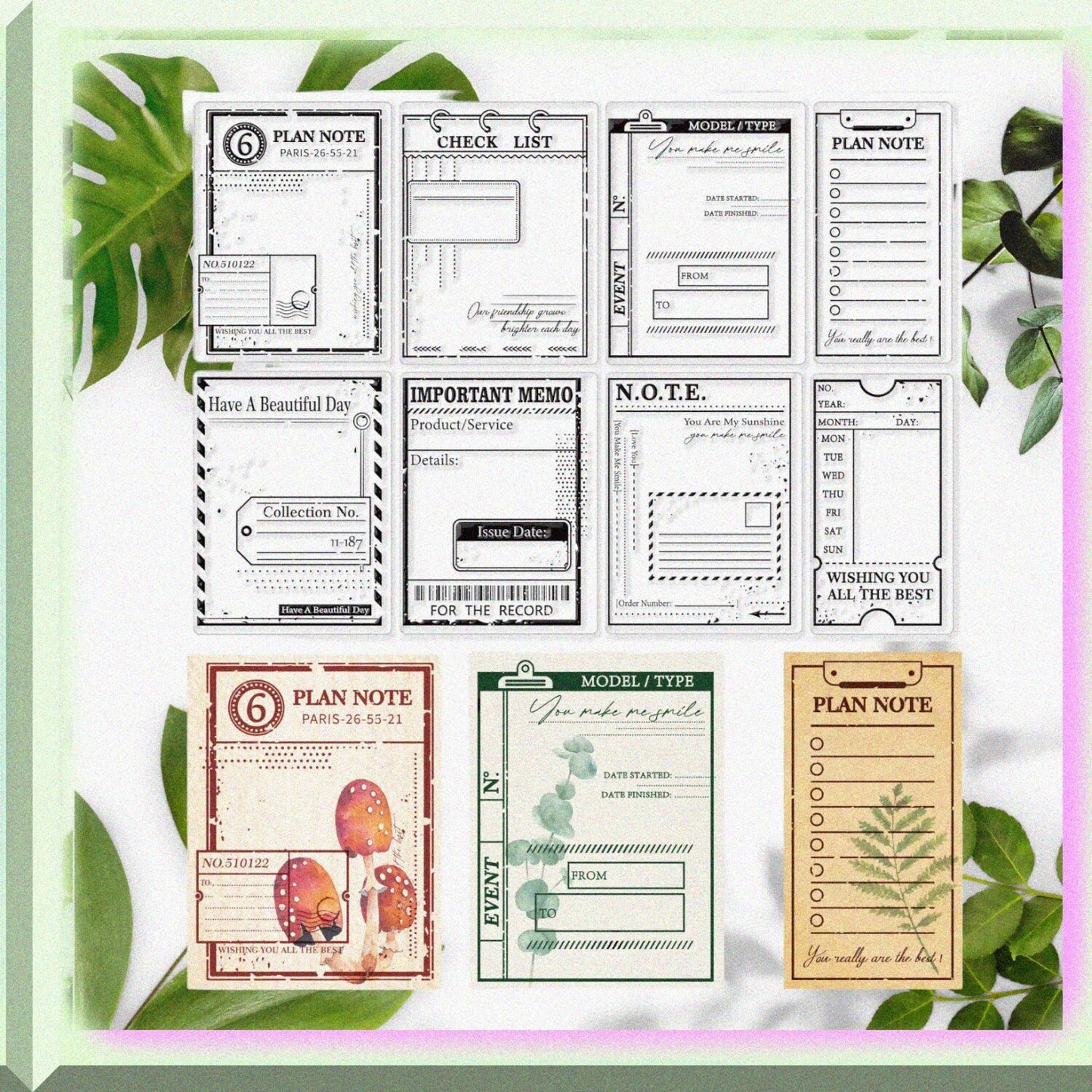 Vintage Plan Label Clear Stamp for Scrapbooking