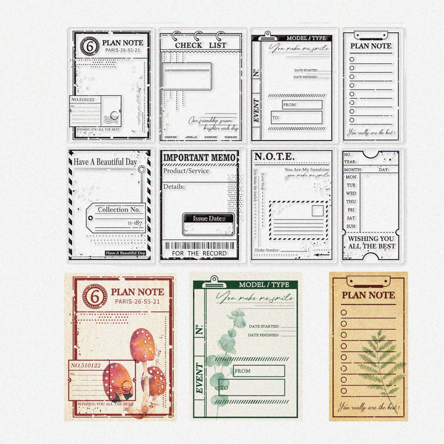 Vintage Plan Label Clear Stamp for Scrapbooking