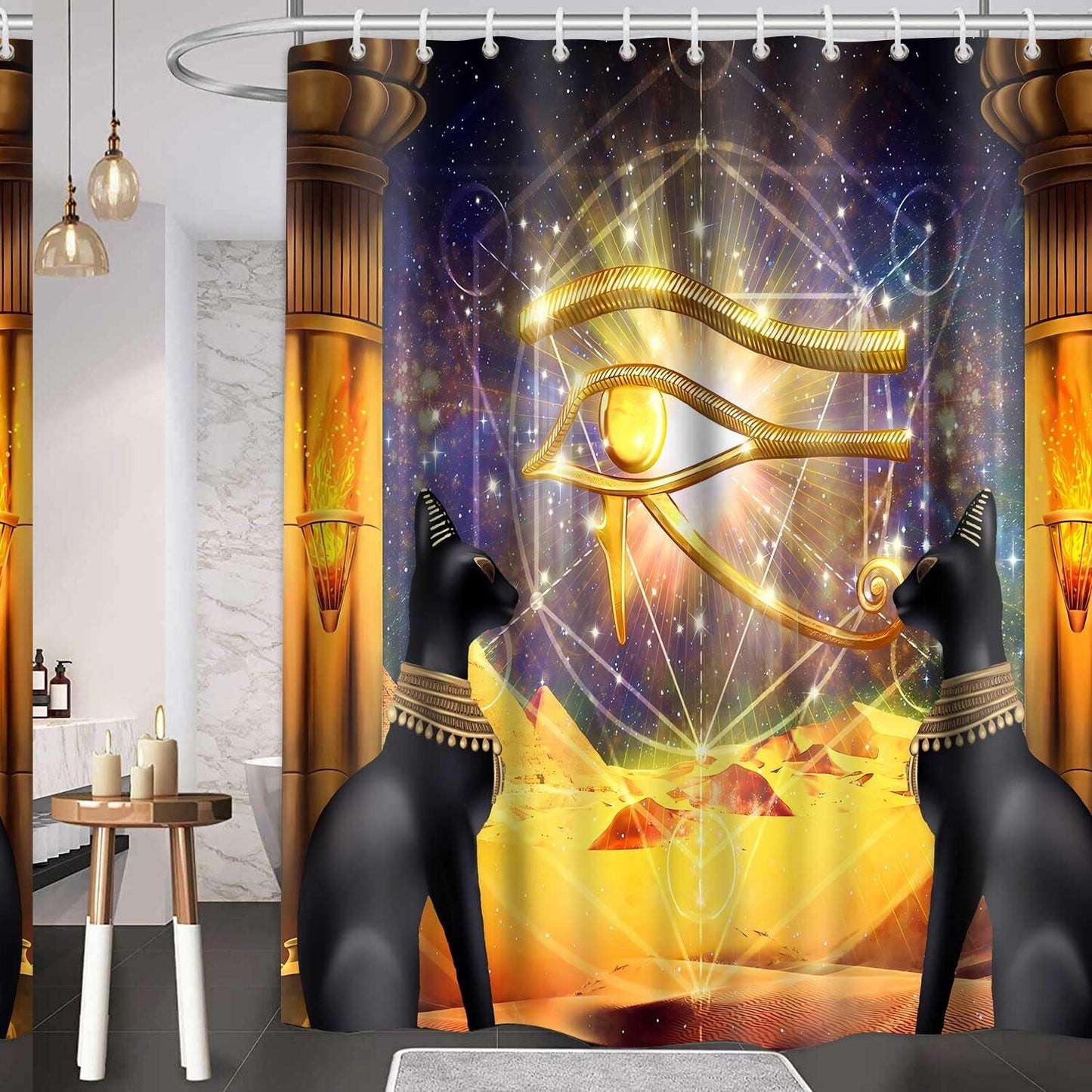 Ancient Egyptian Shower Curtain 72x72 inch Polyester