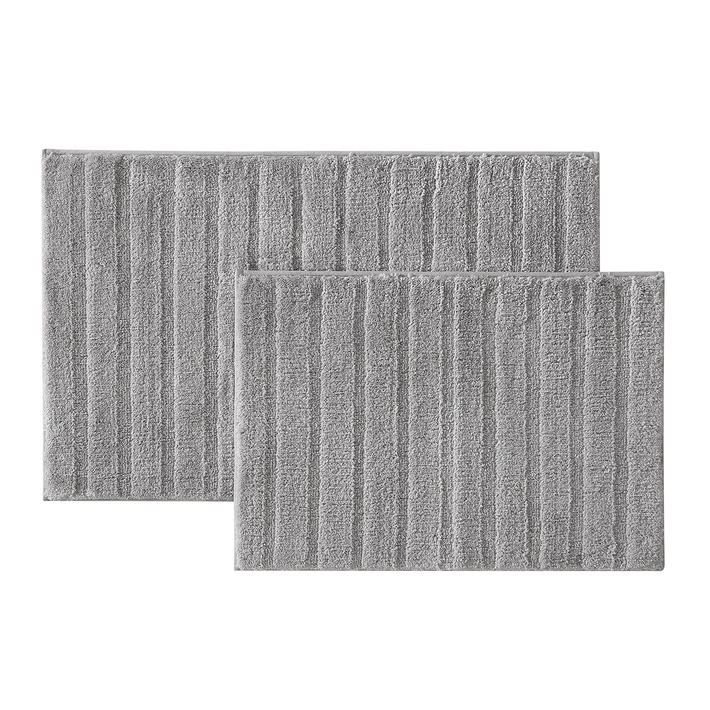 2 Piece Grey Bathroom Rug Set