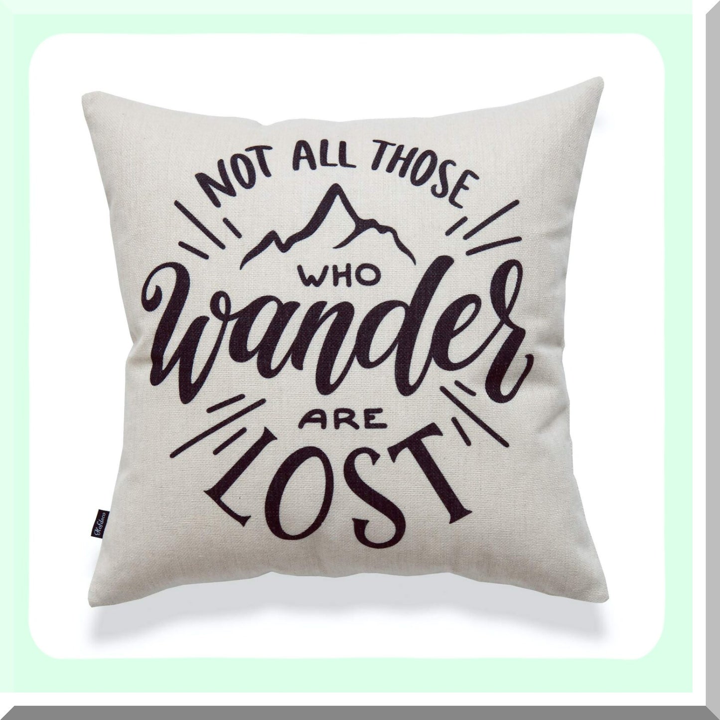 Wanderlust Decorative Pillow Cover - Couch Sofa Bed - Inspirational Quote - 18"x18" - Home Decor - Throw Pillow Case - Wanderer Gift - Not All Who Wander