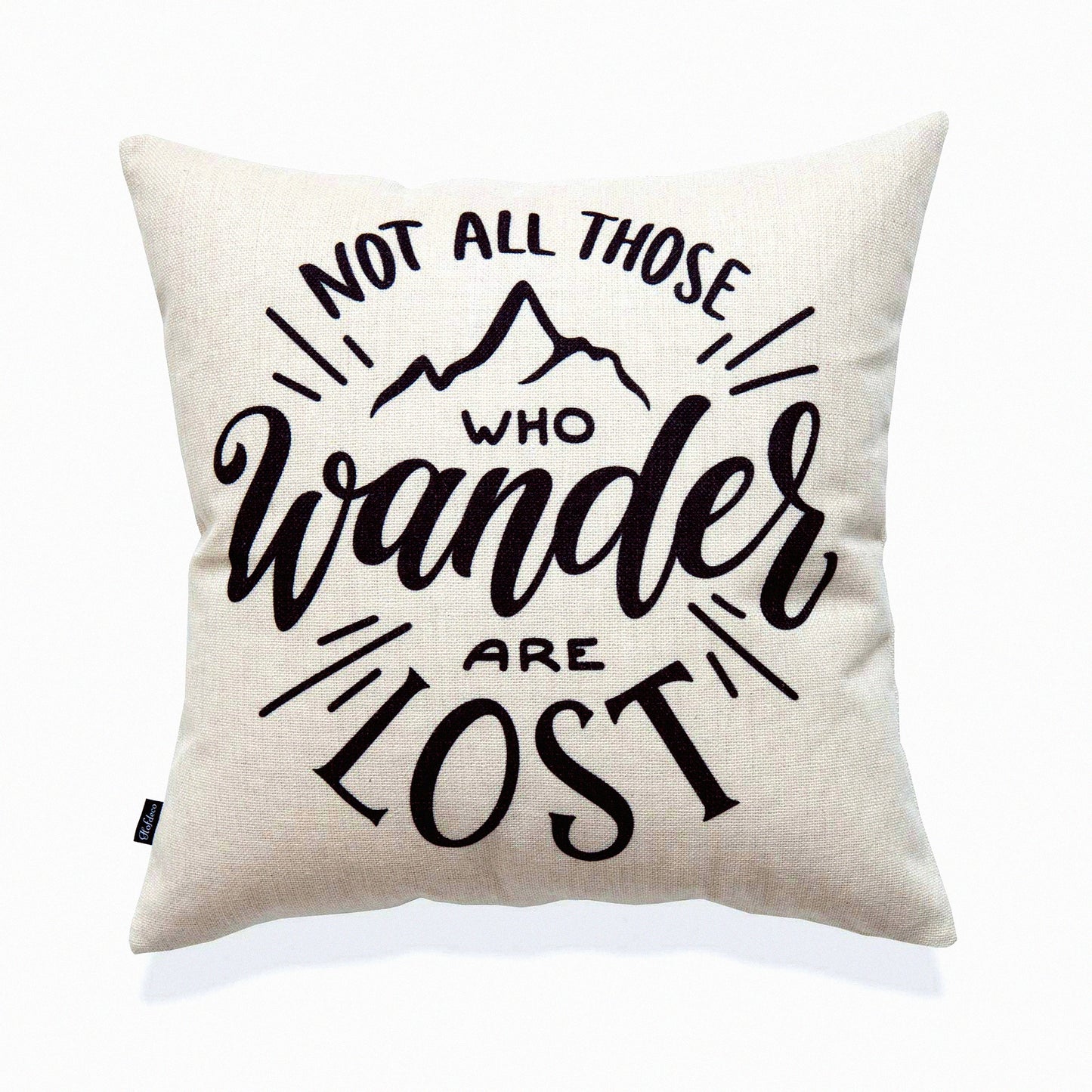 Wanderlust Decorative Pillow Cover - Couch Sofa Bed - Inspirational Quote - 18"x18" - Home Decor - Throw Pillow Case - Wanderer Gift - Not All Who Wander