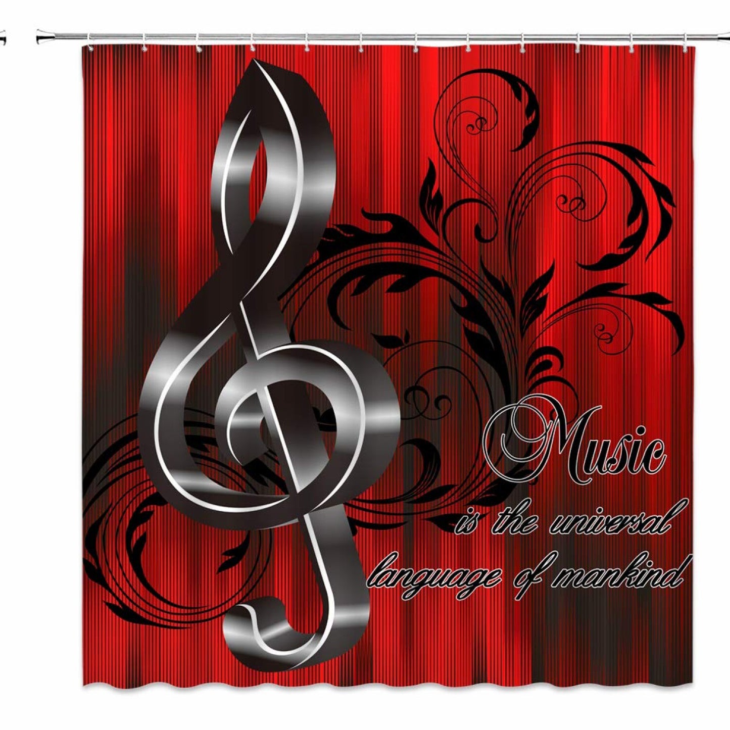 Music Note Shower Curtain 71x71 Inches