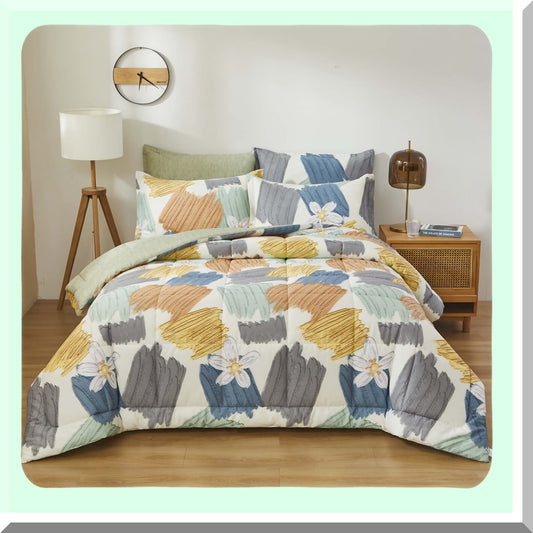 Graffiti Flower Doodle Comforter Set Queen Size