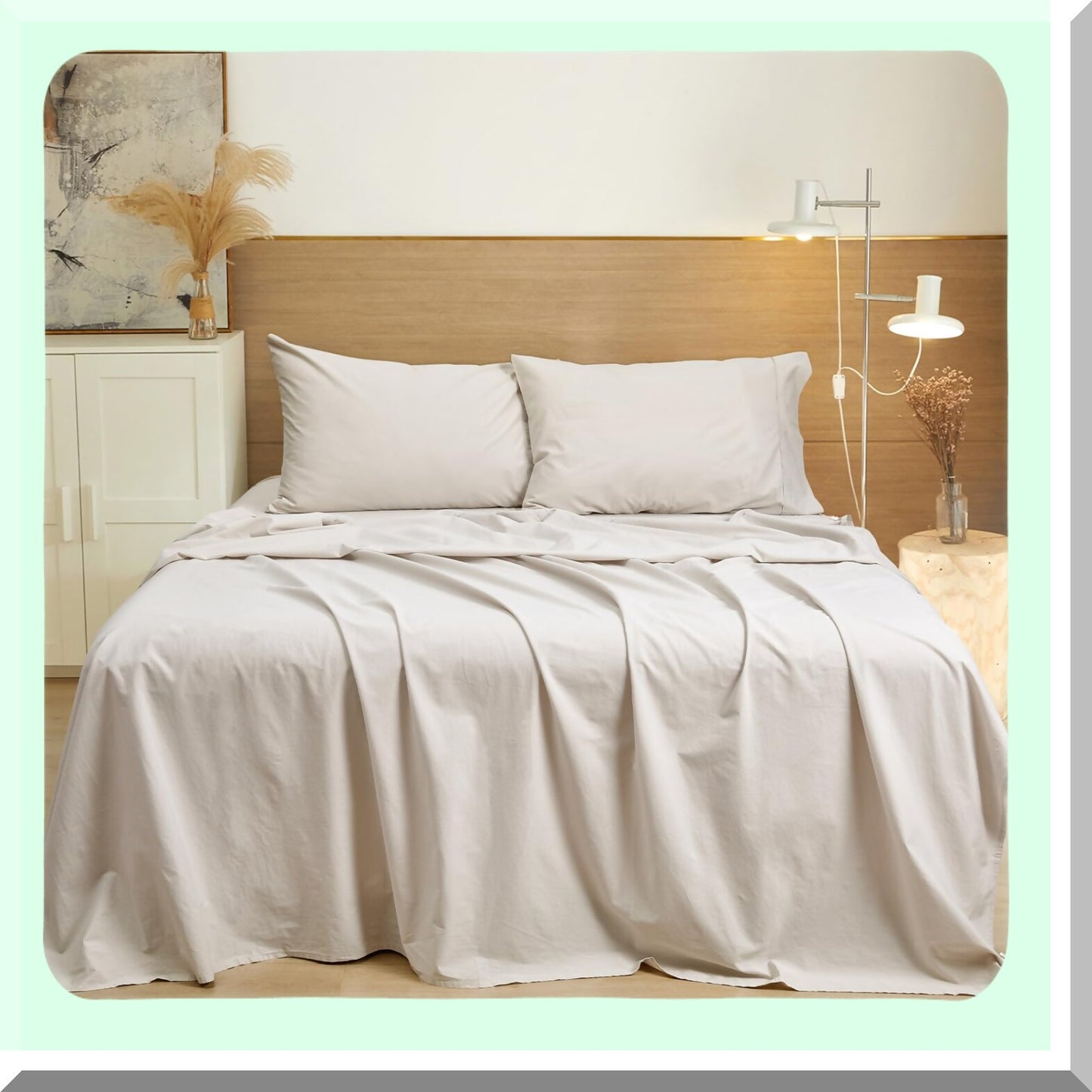 UltraSoft Cotton Bliss Queen Sheet Set - Breathable Moisture-Wicking 100% Cotton Sheets, Deep Pocket Linen Bed Sheet Set, Durable 4 Piece Set