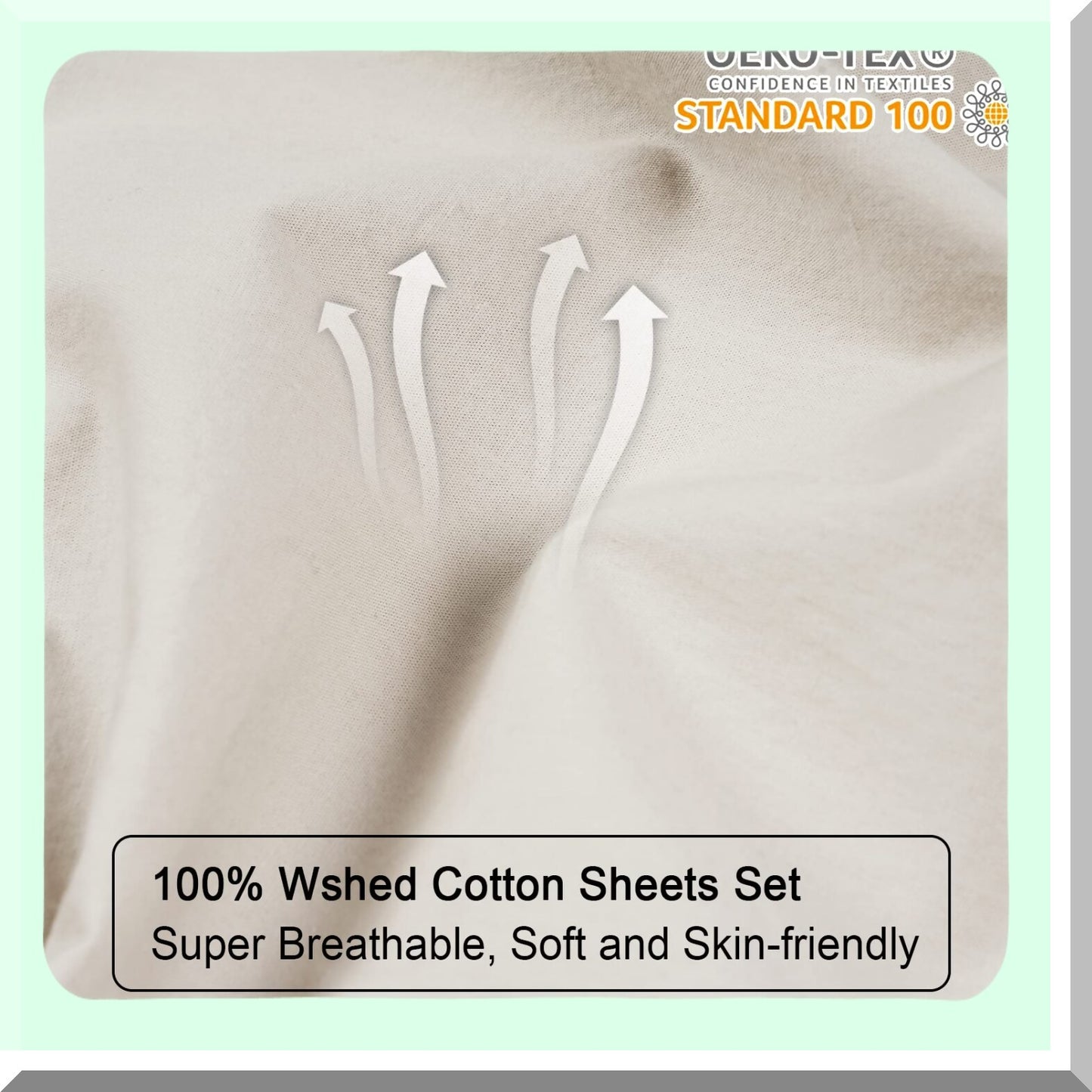 UltraSoft Cotton Bliss Queen Sheet Set - Breathable Moisture-Wicking 100% Cotton Sheets, Deep Pocket Linen Bed Sheet Set, Durable 4 Piece Set
