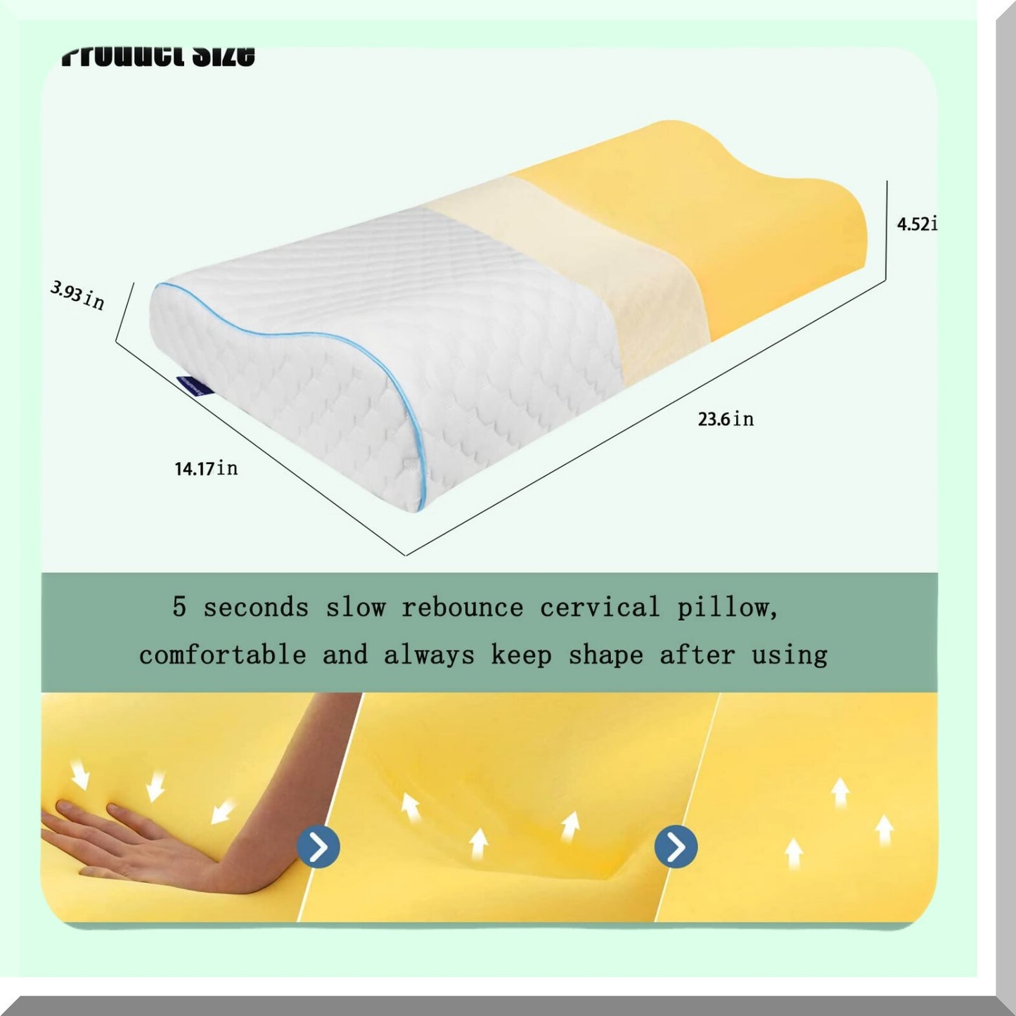 ComfortMax Memory Foam Neck Support Pillow - Orthopedic Ergonomic Pillow for Neck and Shoulder Pain Relief - Back, Side, and Stomach Sleeping Pillow with Removable Cover - Standard Size