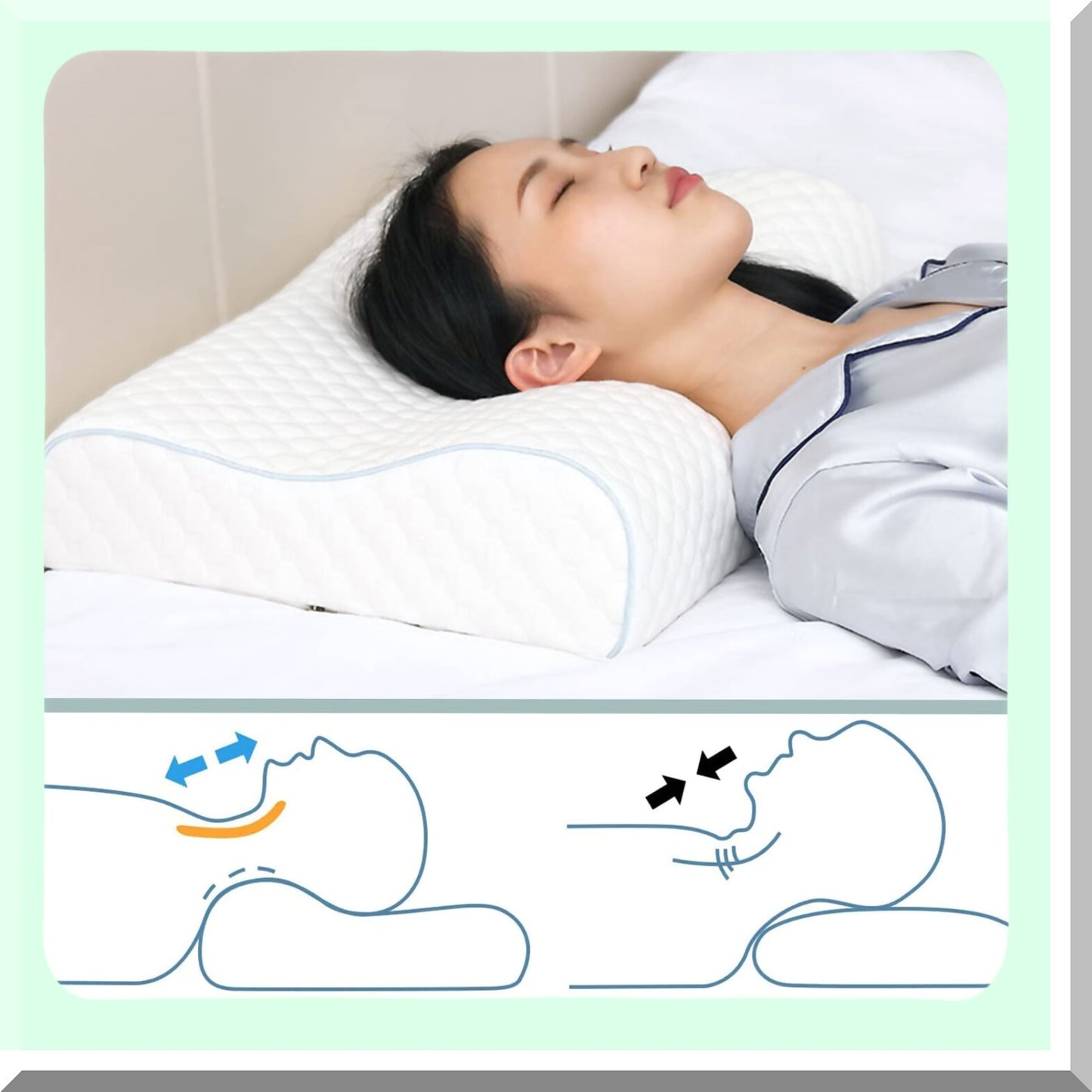 ComfortMax Memory Foam Neck Support Pillow - Orthopedic Ergonomic Pillow for Neck and Shoulder Pain Relief - Back, Side, and Stomach Sleeping Pillow with Removable Cover - Standard Size