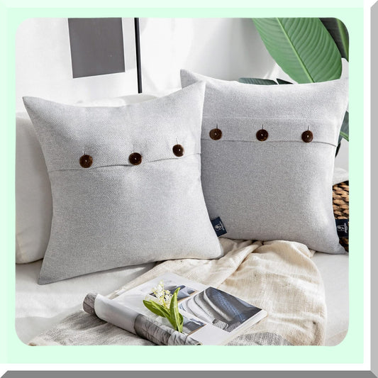 Linen Pillow Covers Set of 2 for Couch, Bed, Chair