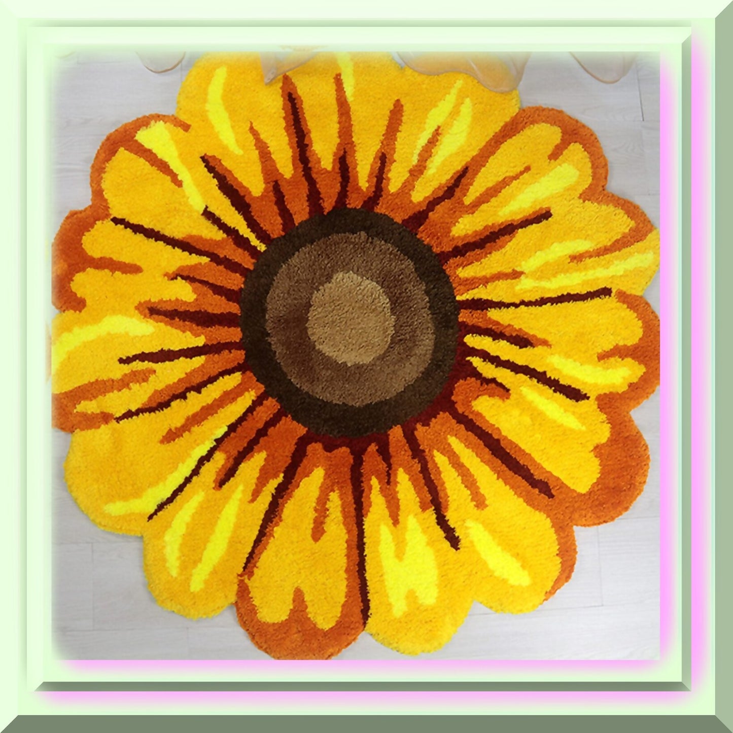Yellow Sunflower Bathroom Rug 2' Non Slip Absorbent